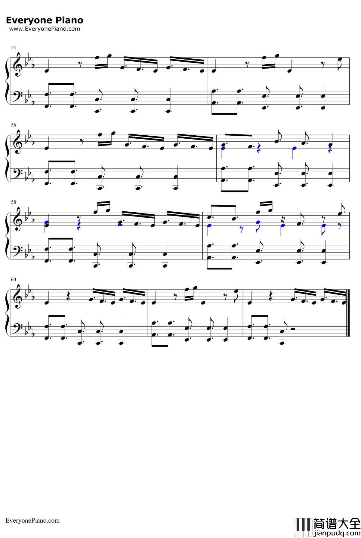 Down钢琴谱_FifthHarmony