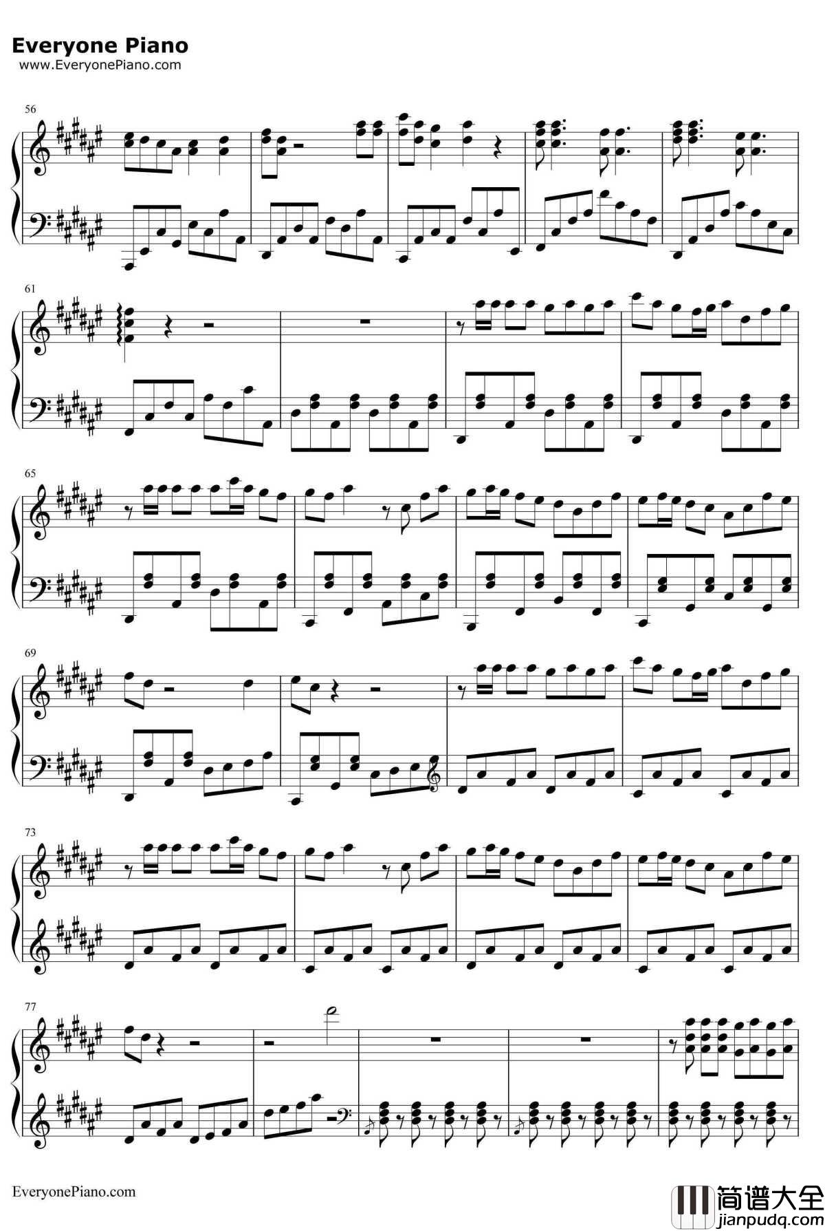 Beat_It钢琴谱_迈克尔·杰克逊MichaelJackson