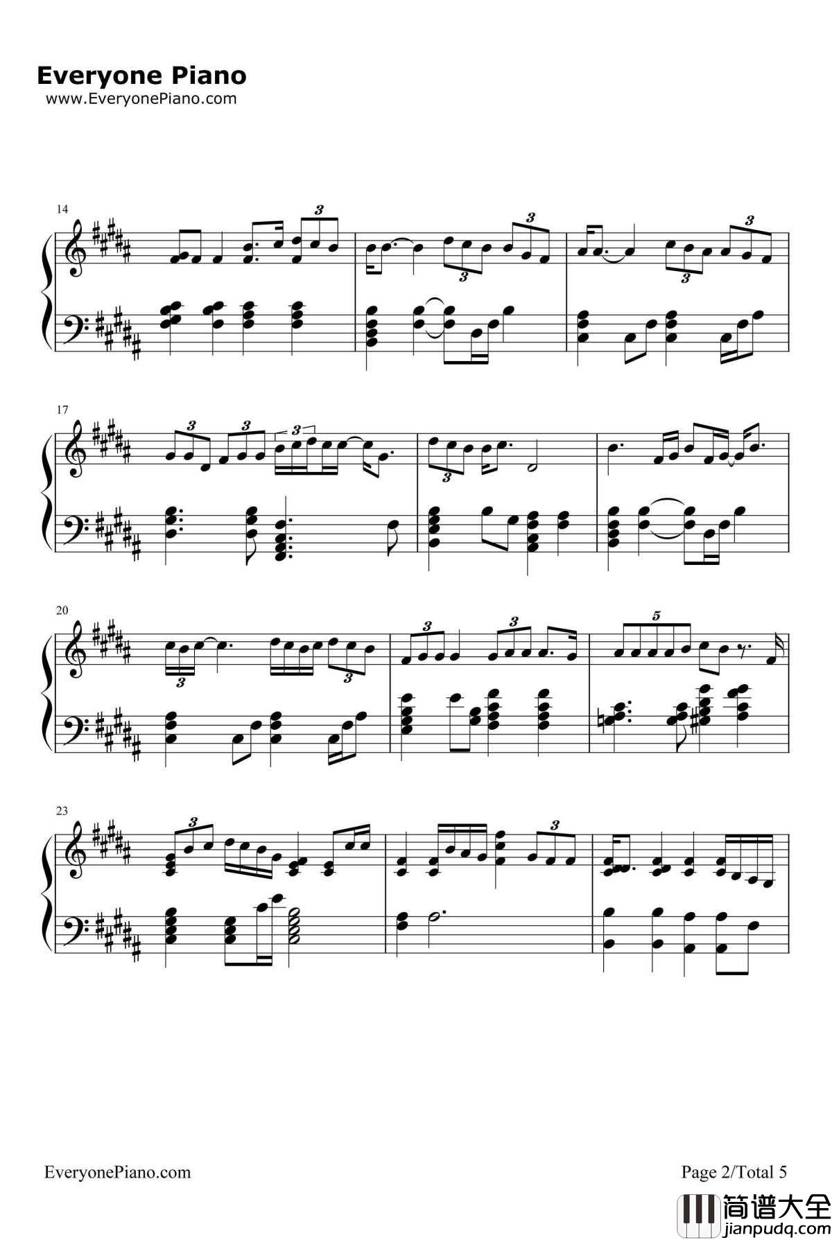 Listen钢琴谱_Beyonce