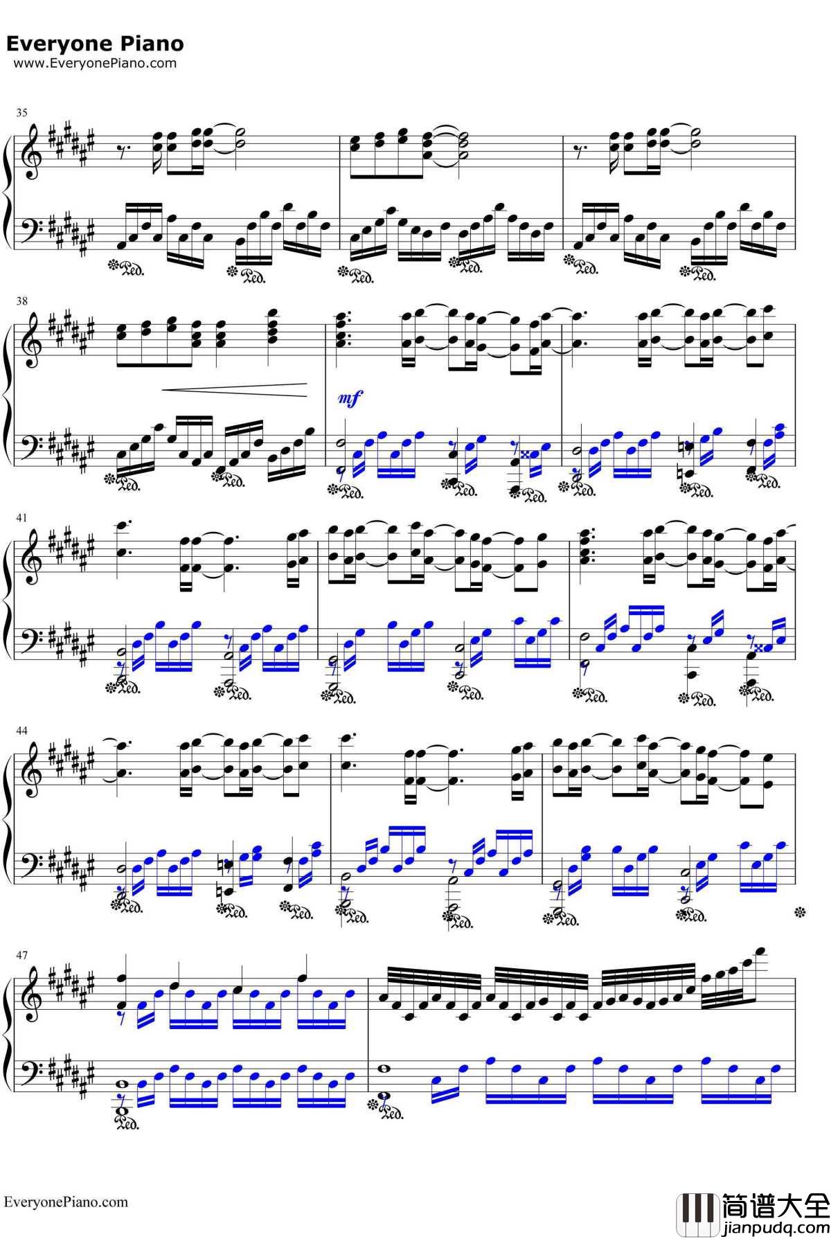 ハナミズキ钢琴谱_一青窈_花水木主题曲