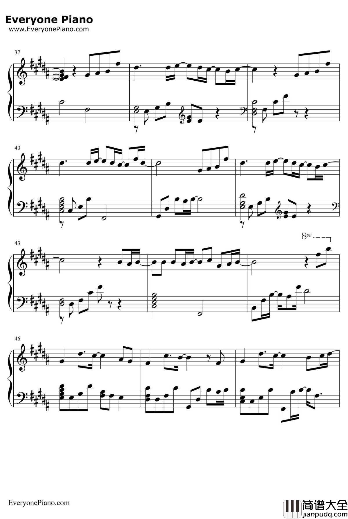 Only_Human钢琴谱_K(姜尹成)_一公升眼泪主题曲