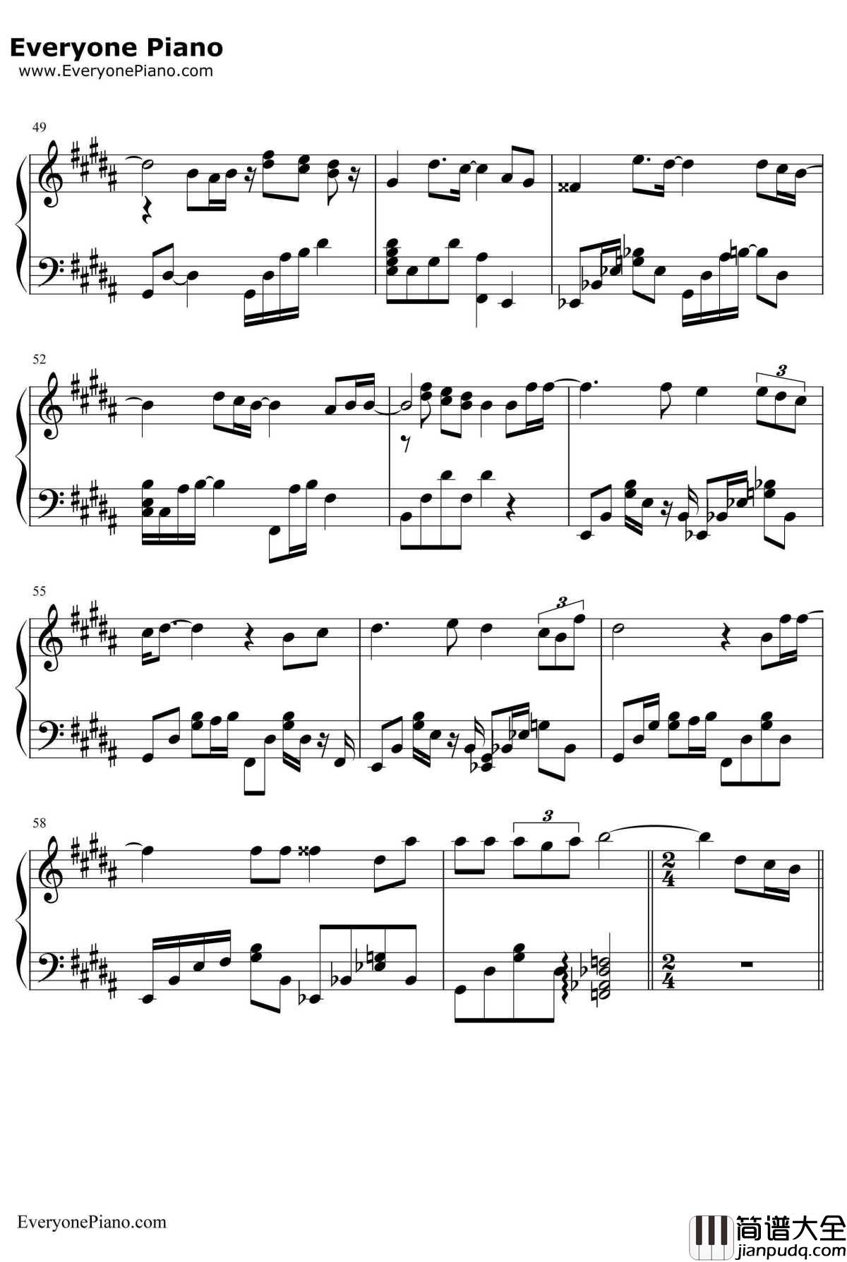 Only_Human钢琴谱_K(姜尹成)_一公升眼泪主题曲