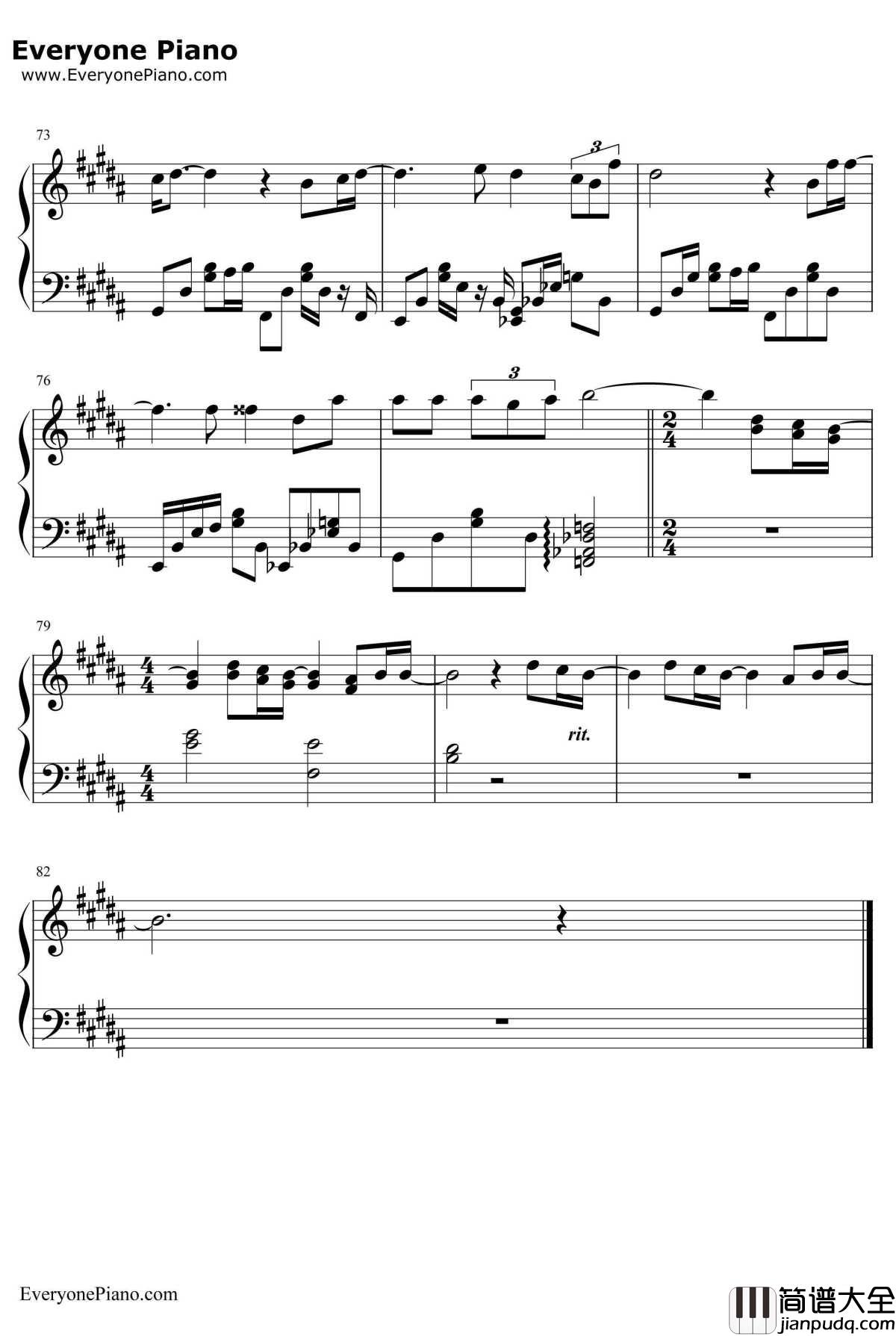 Only_Human钢琴谱_K(姜尹成)_一公升眼泪主题曲