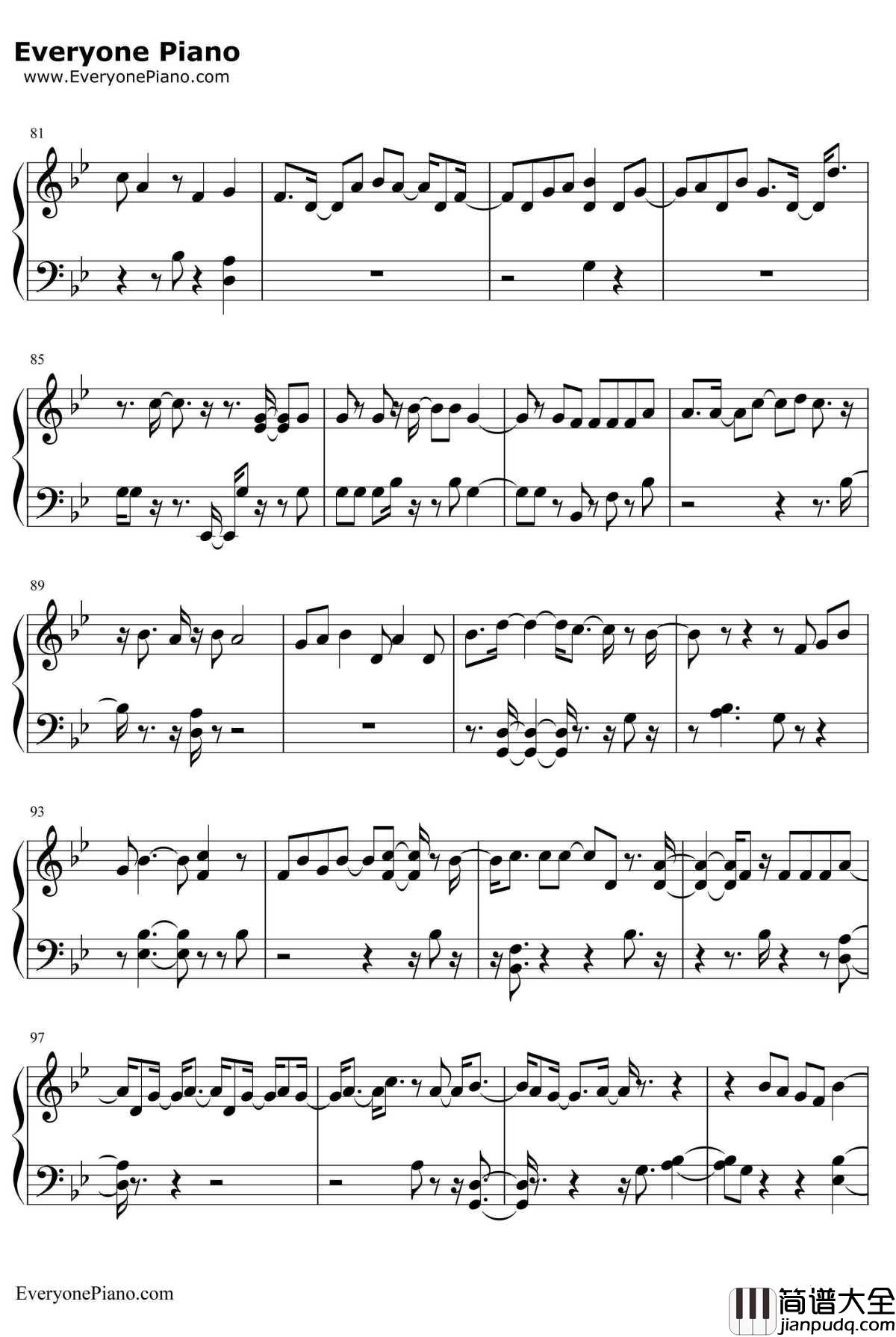 Lonely钢琴谱_Sistar