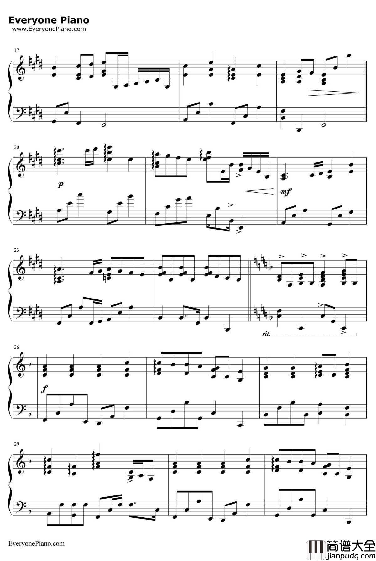 野玫瑰钢琴谱_舒伯特