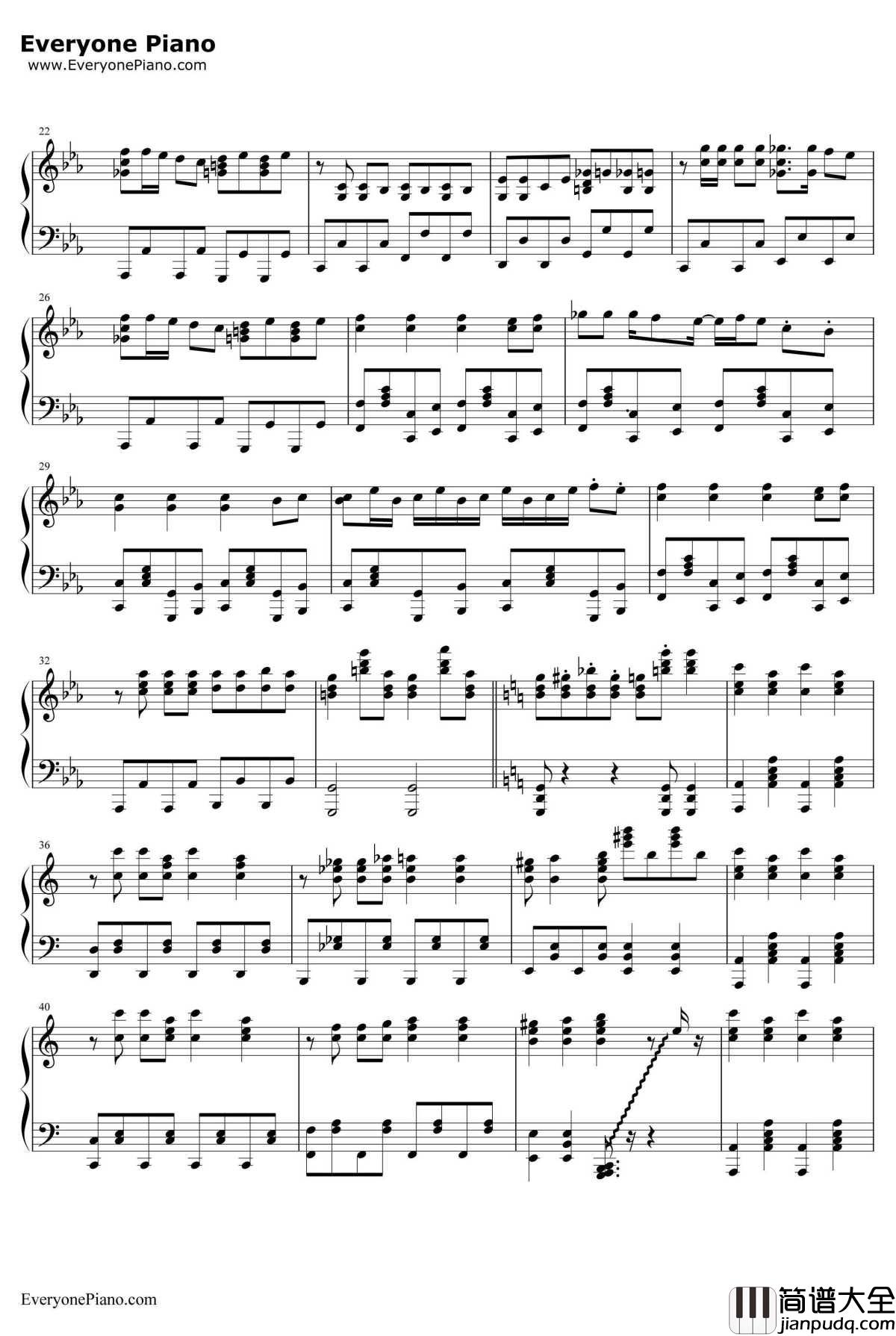 太阳曰く燃えよカオス钢琴谱_田中秀和_潜行吧!奈亚子OP