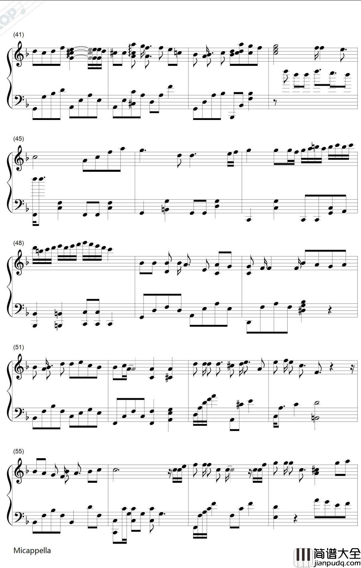 那些年的小幸运钢琴谱_MICappella