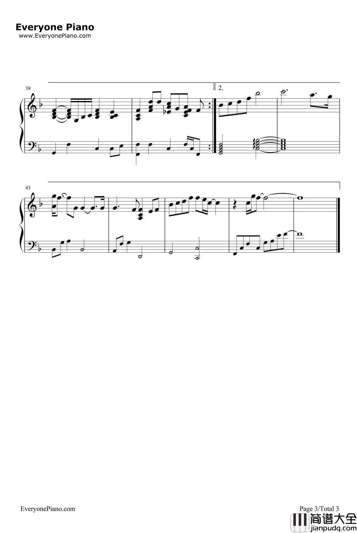 想念你钢琴谱_金范秀_天国的阶梯OST