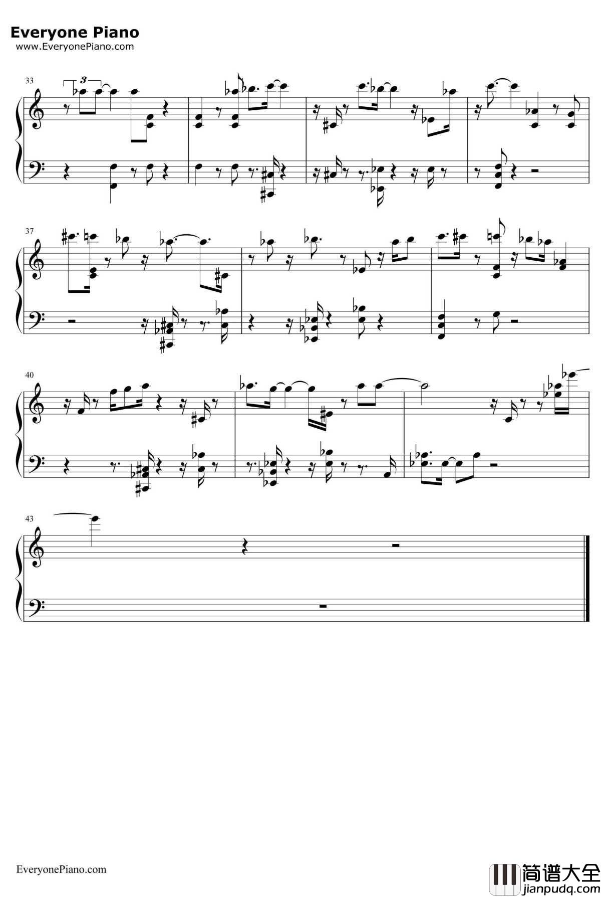 雪花火钢琴谱_冰无小雪(CV:早见沙织)_风夏ED