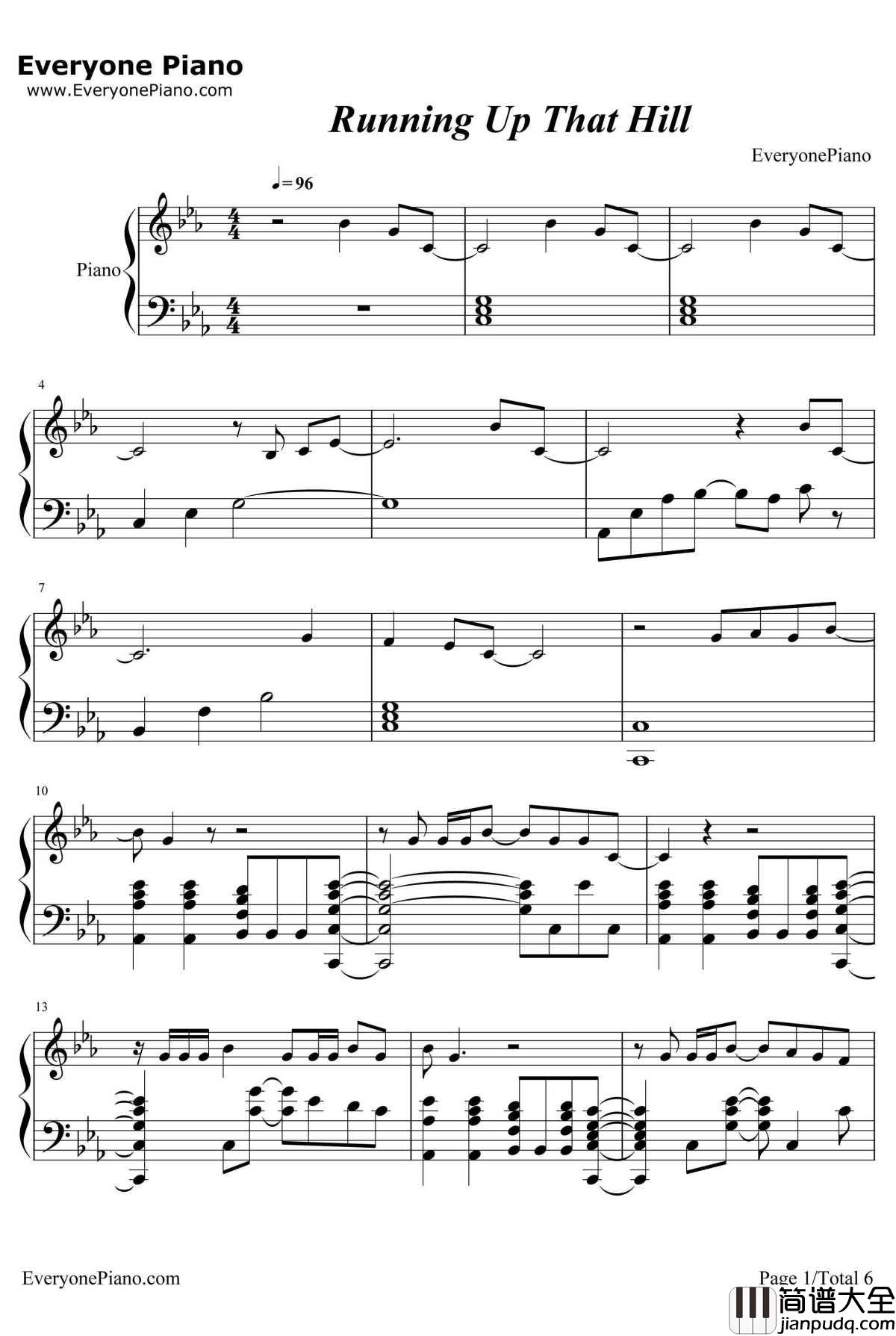 Running_Up_That_Hill钢琴谱_KateBush_RunningUpThatHill