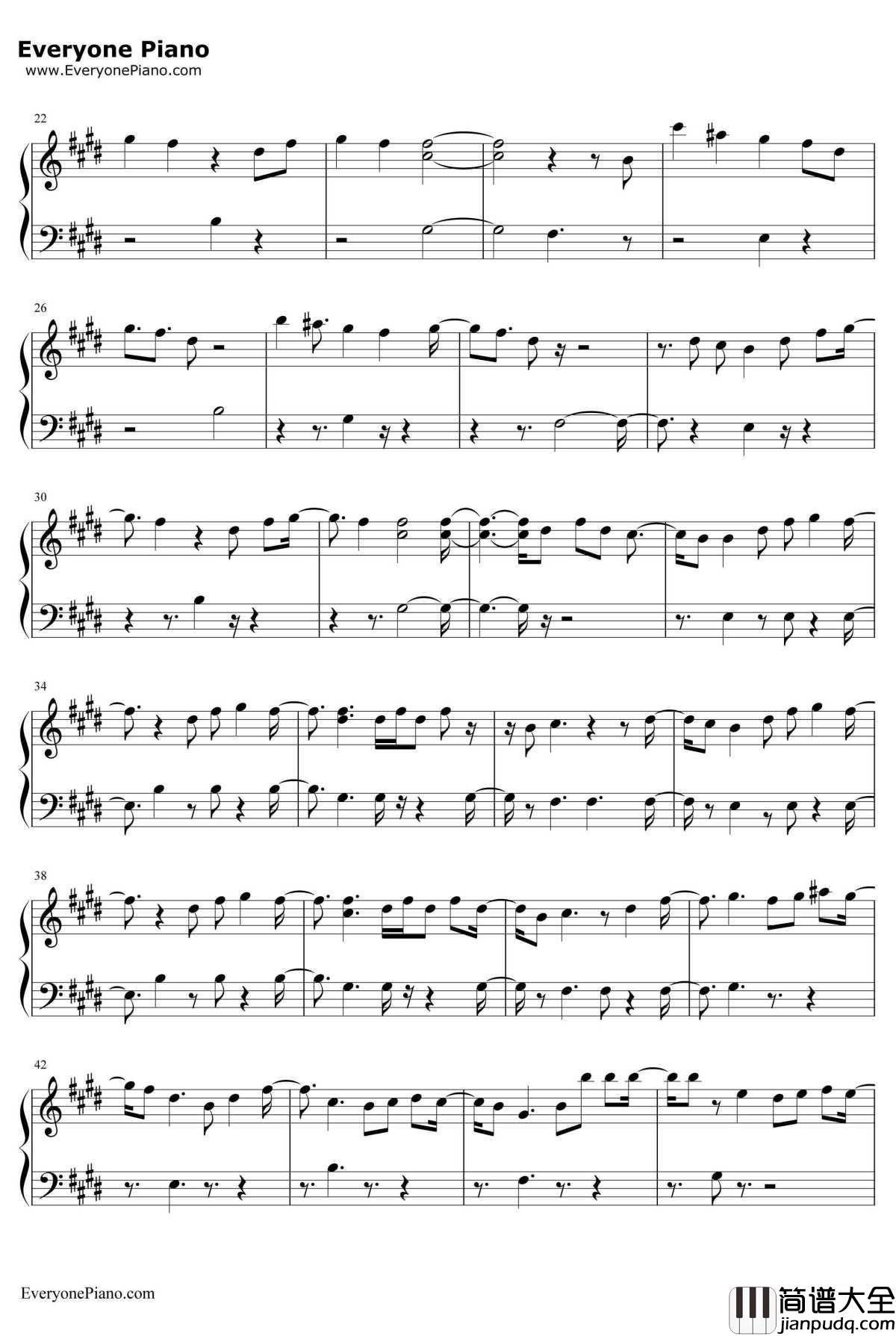 Just_Hold_On钢琴谱_SteveAokiandLouisTomlinson