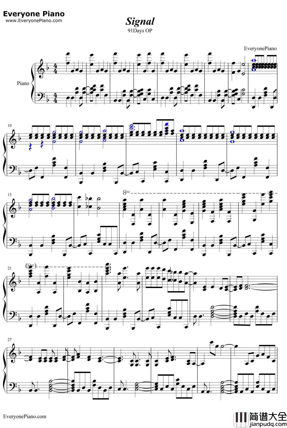 Signal钢琴谱_TKfrom凛として时雨_91DaysOP
