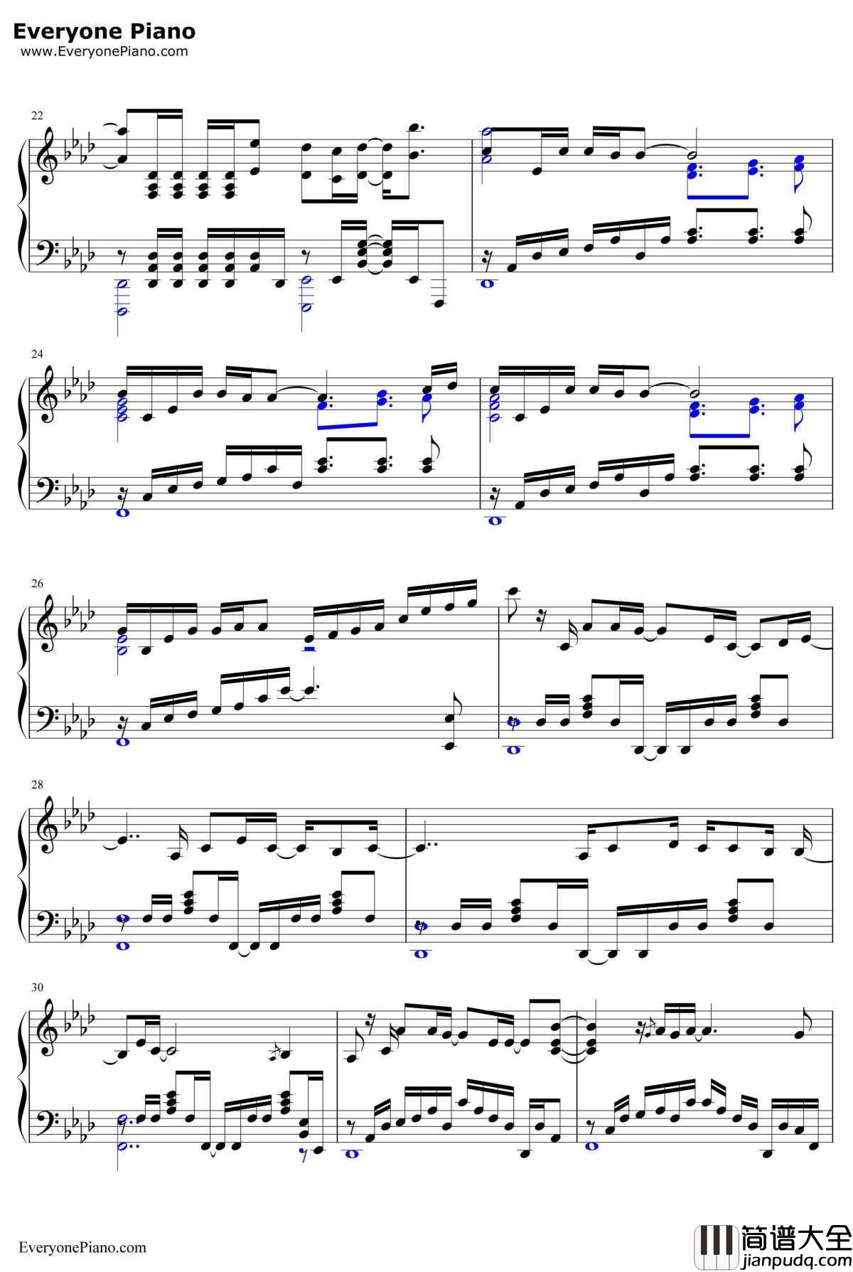 Stay_Alive钢琴谱_爱蜜莉雅(CV:高桥李依)_Re从零开始的异世界生活ED2