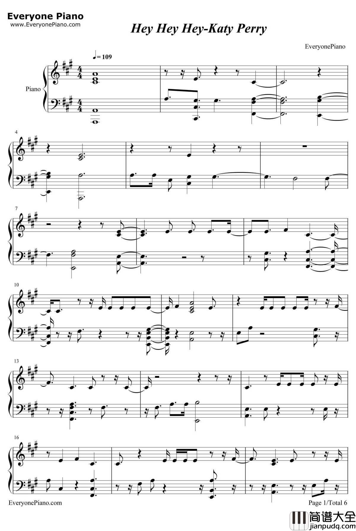 Hey_Hey_Hey钢琴谱_KatyPerry