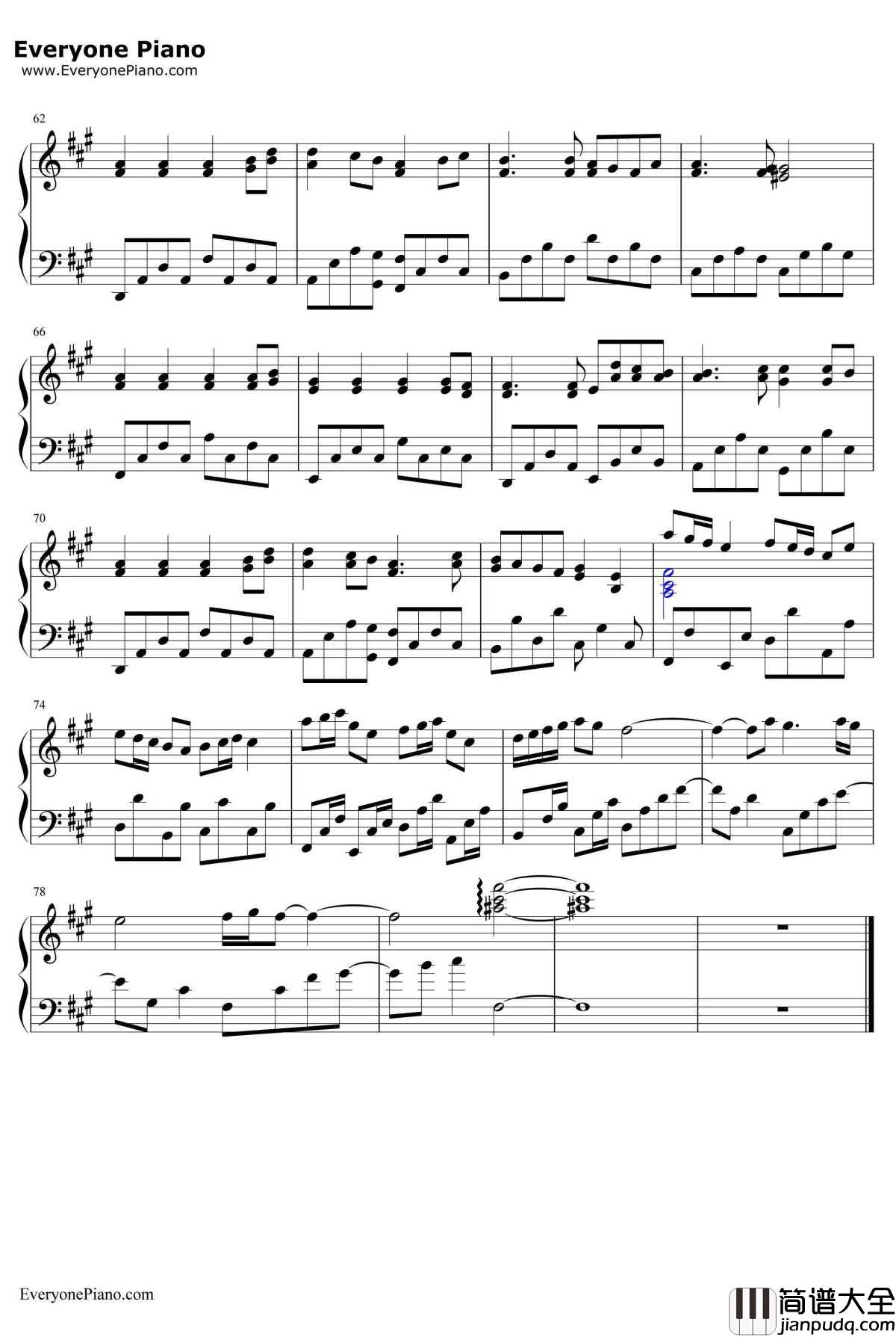 光の旋律钢琴谱_Kalafina_空之音OP