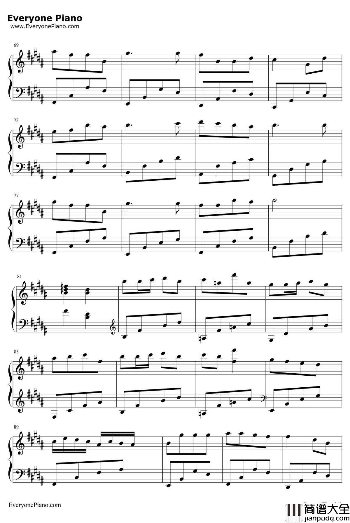 我的骄傲钢琴谱__容祖儿