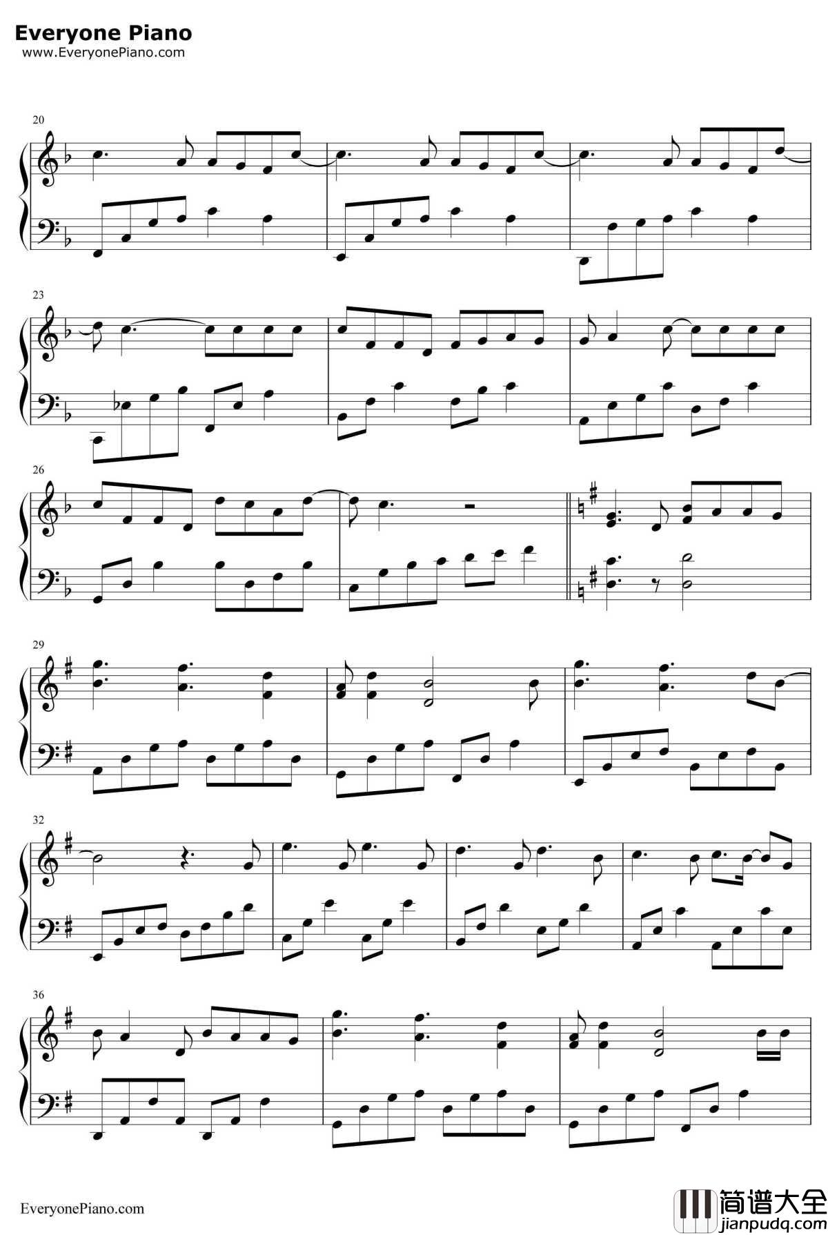 深深爱过你钢琴谱_薛之谦