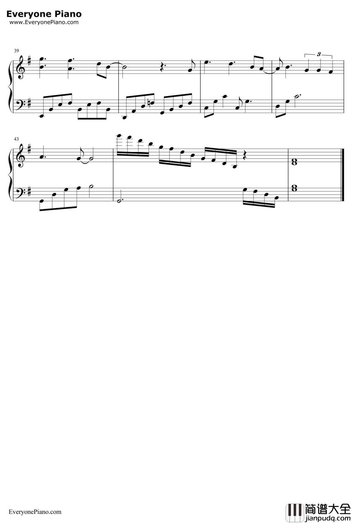 深深爱过你钢琴谱_薛之谦