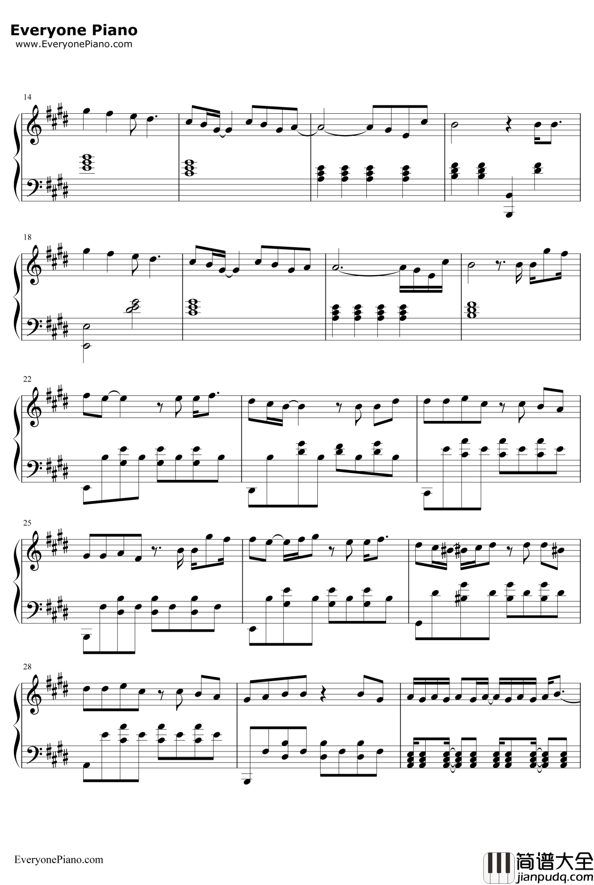 这天钢琴谱_苏打绿