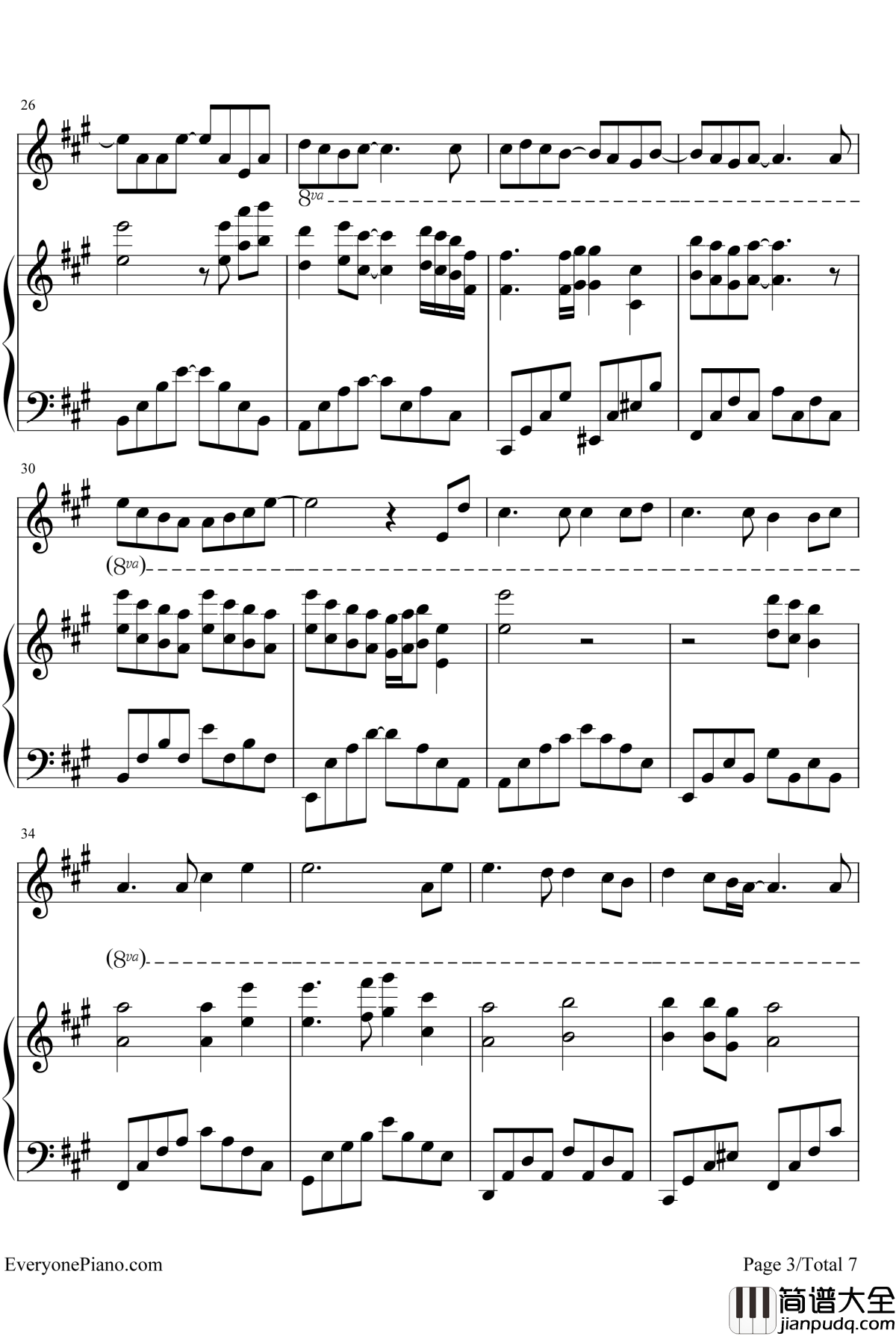 轨迹钢琴谱_周杰伦