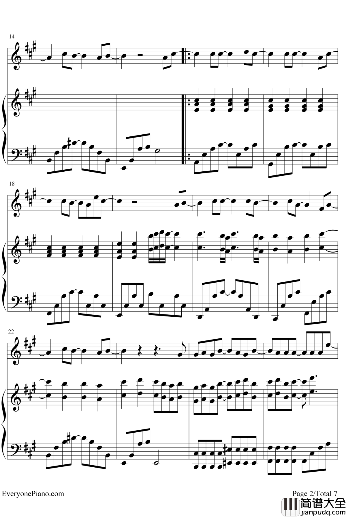 轨迹钢琴谱_周杰伦