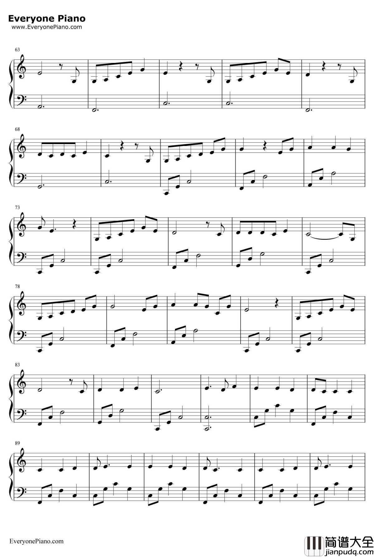 清白之年钢琴谱_朴树