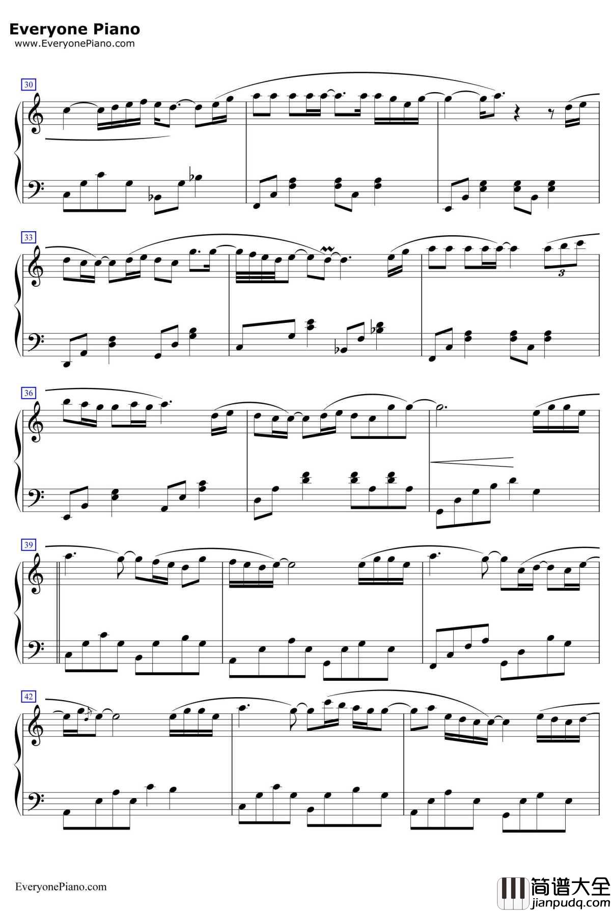 Only_With_My_Heart钢琴谱_朴正炫_只在心里_继承者们OST