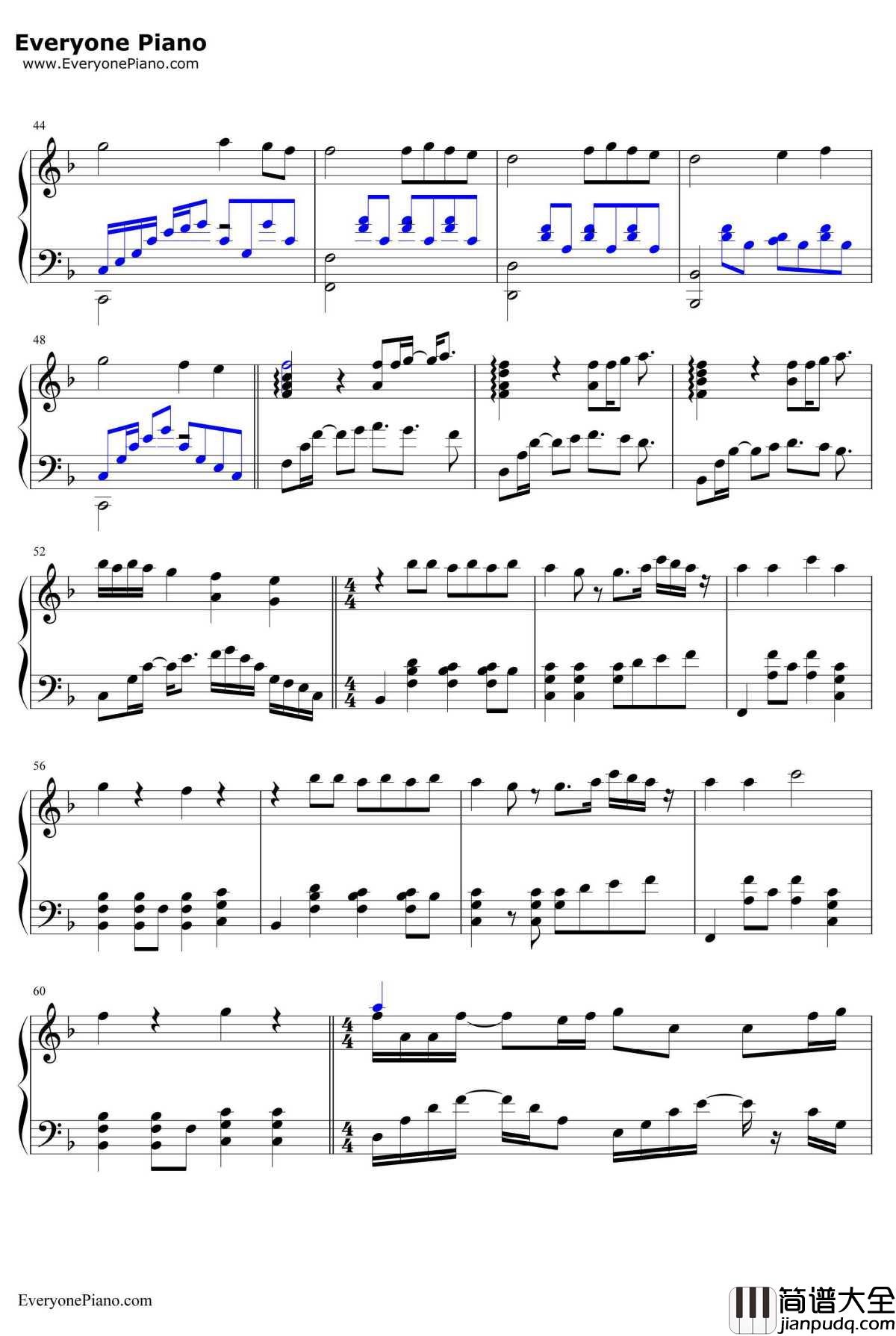 喜欢你钢琴谱_邓紫棋