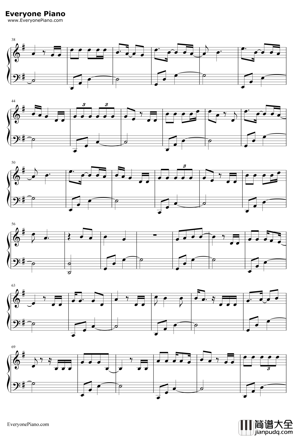 越过山丘钢琴谱_杨宗纬