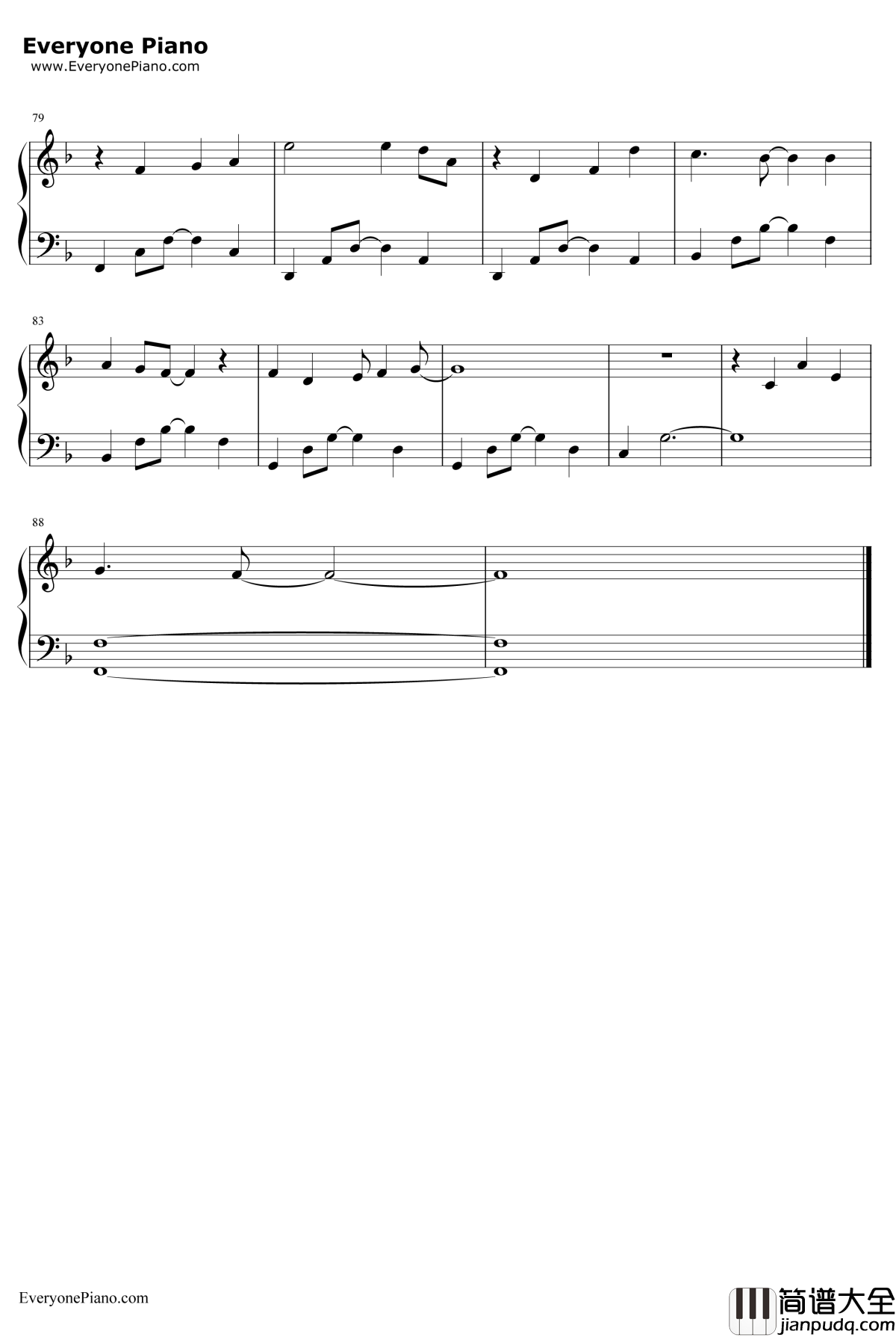 如果我爱你钢琴谱_周冬雨张一山_春风十里不如你片头曲