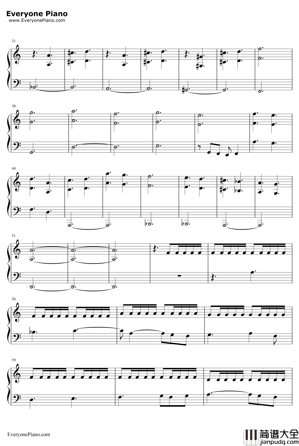 长城守卫军钢琴谱_王者荣耀_王者荣耀长城守卫军主题曲