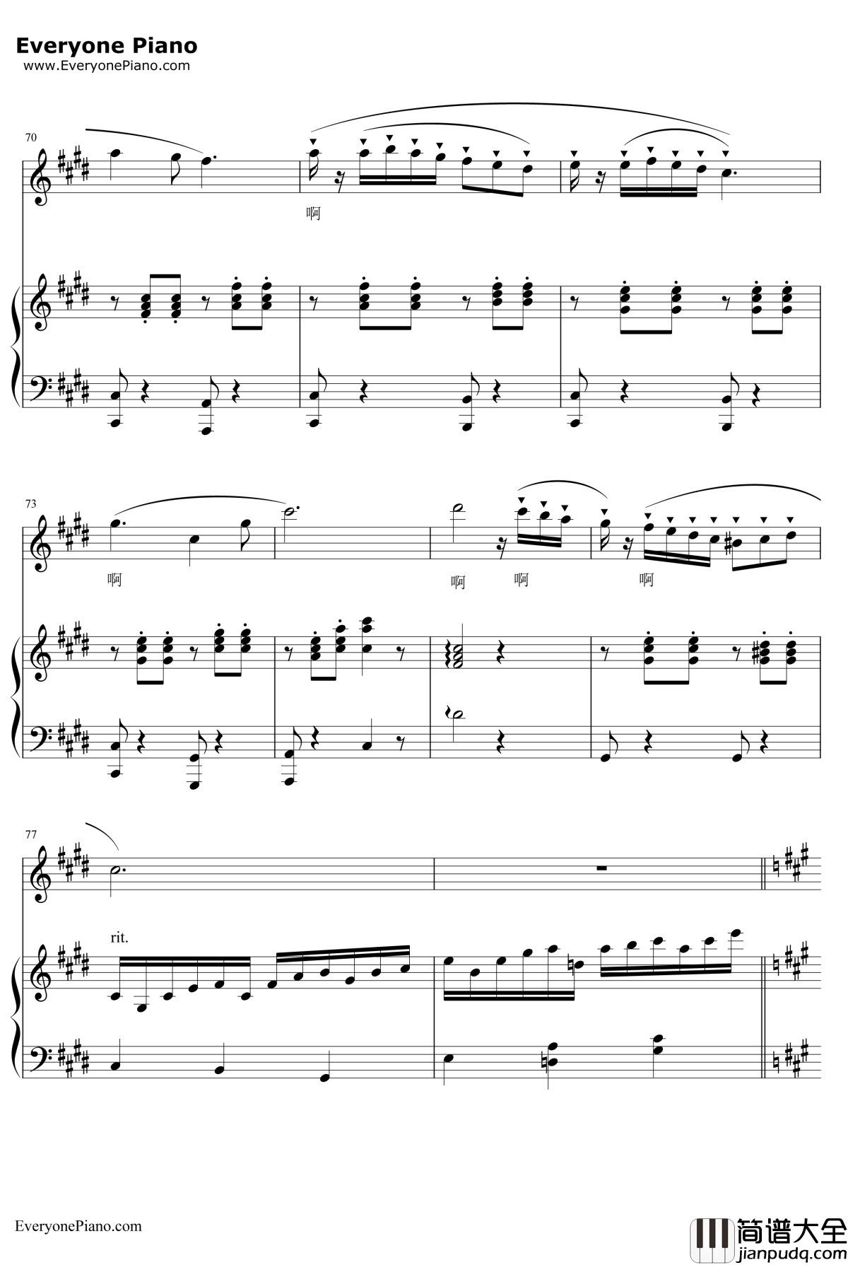 春天的芭蕾钢琴谱__常思思