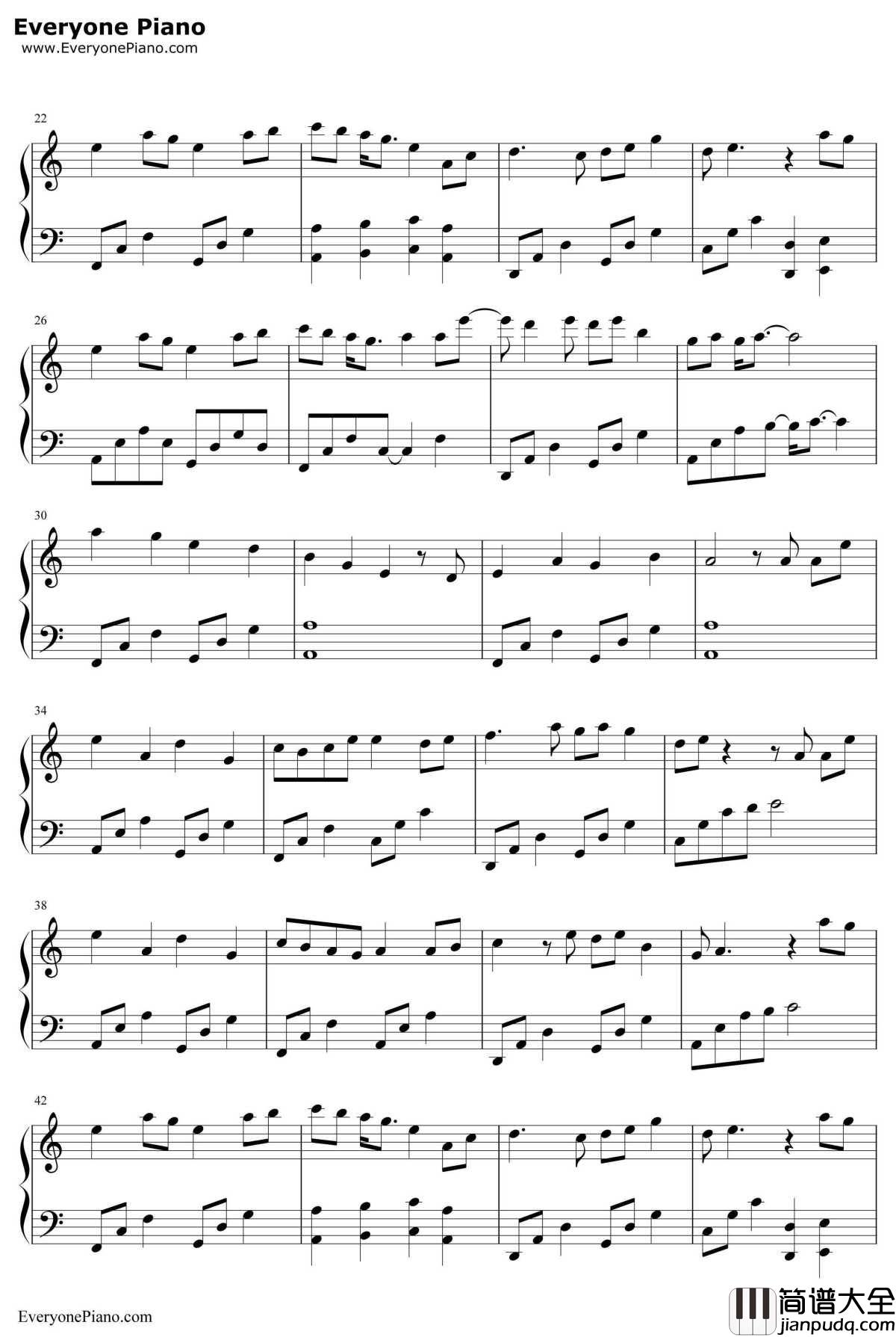 桃花诺钢琴谱_邓紫棋_上古情歌片尾曲