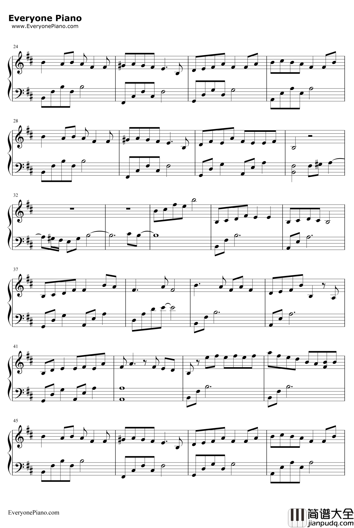 十里桃花钢琴谱_张靓颖