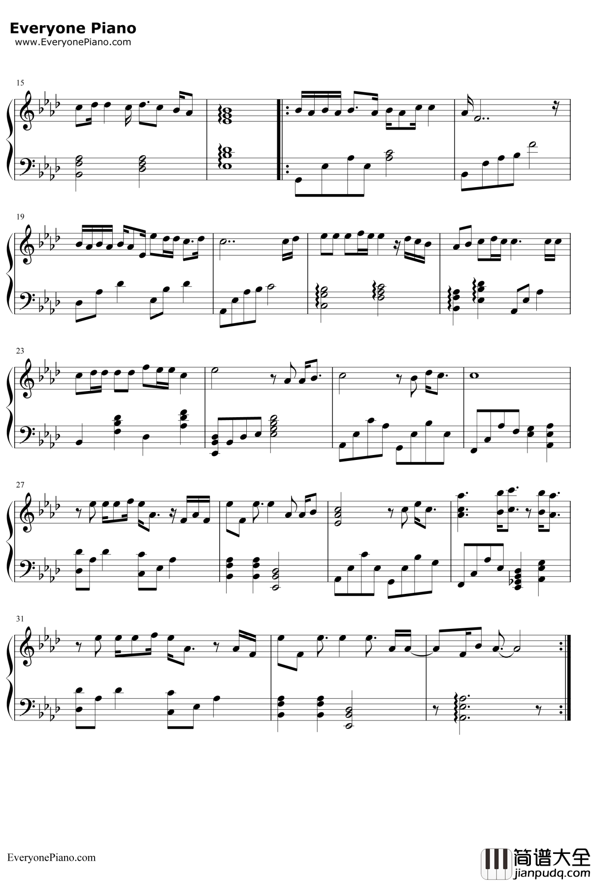 今夏钢琴谱_王青冯建宇