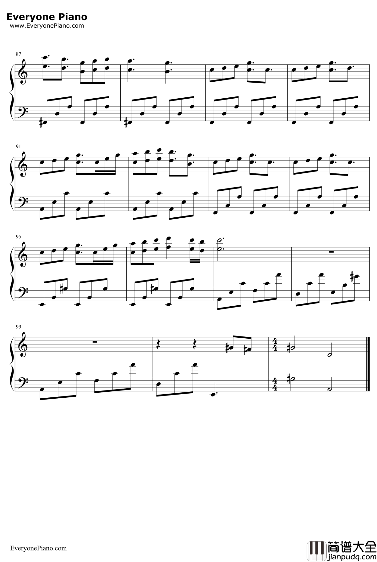 Human钢琴谱_KenArai_寄生兽OST