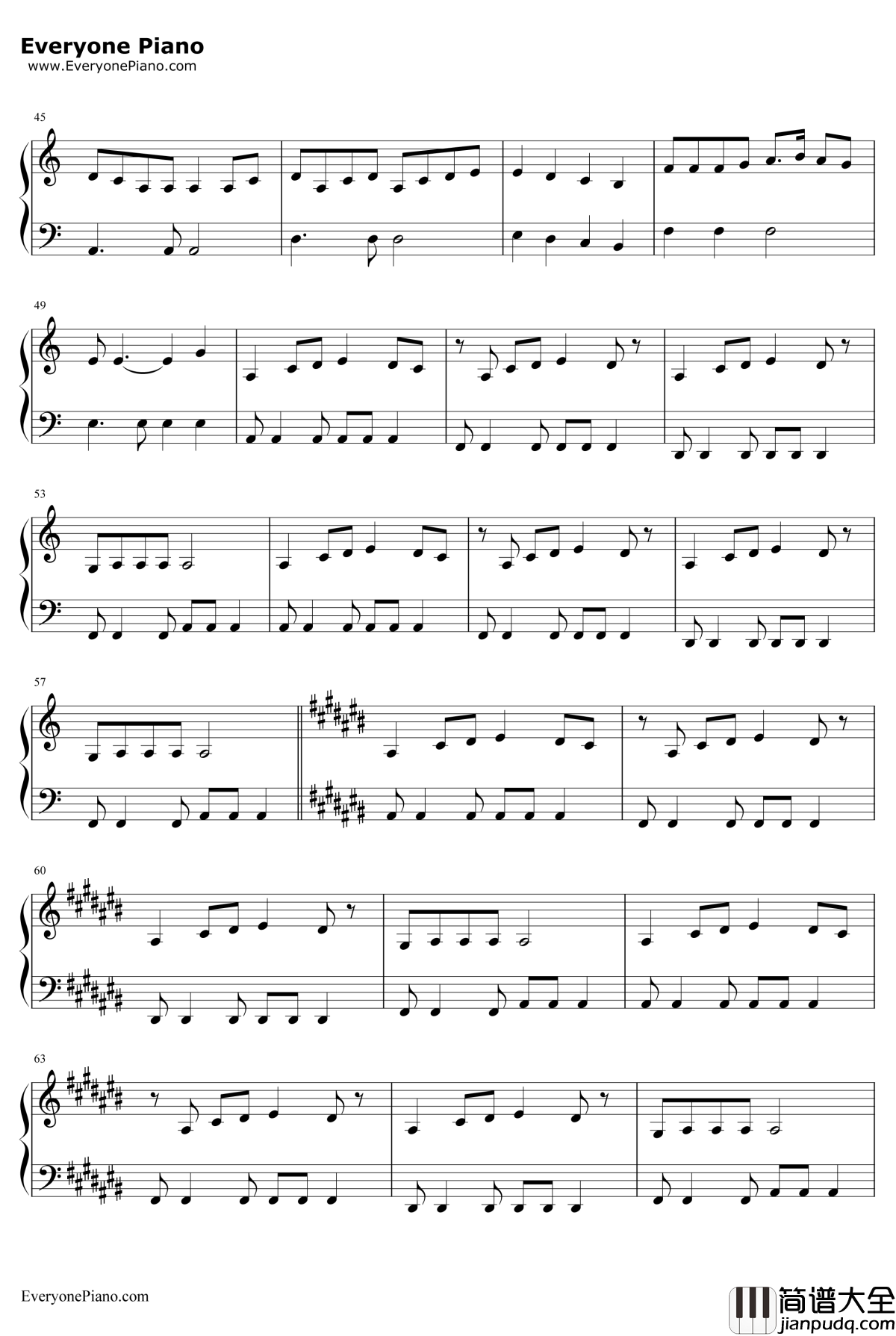 裙姊钢琴谱_李荣浩