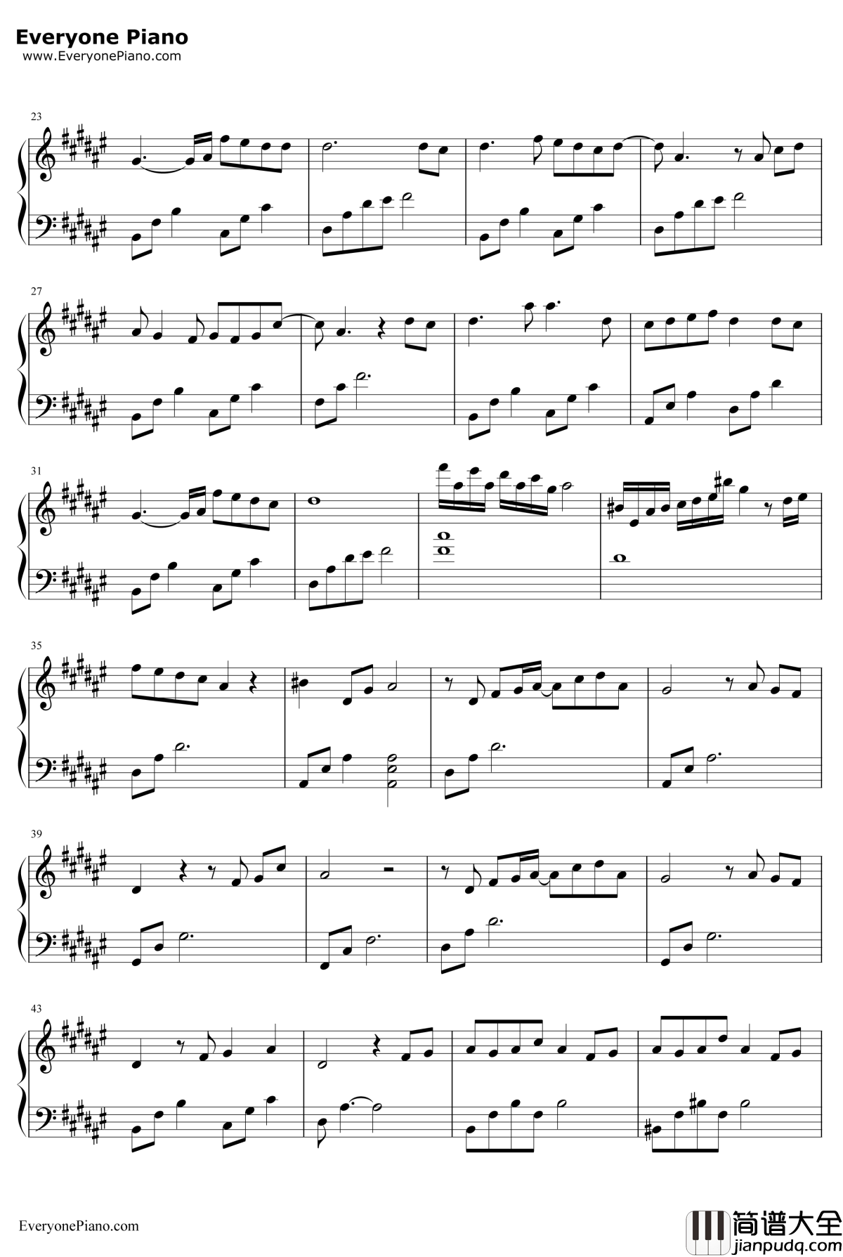 不如笑归去钢琴谱_周传雄_醉玲珑插曲