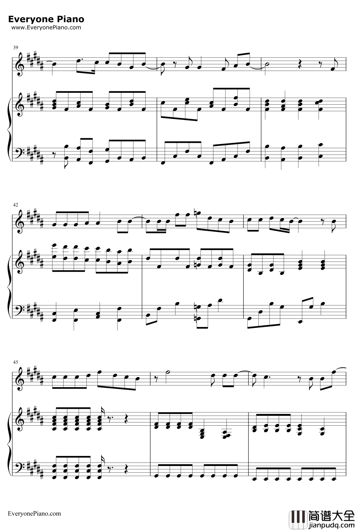 Try钢琴谱_AsherBook_名扬四海插曲