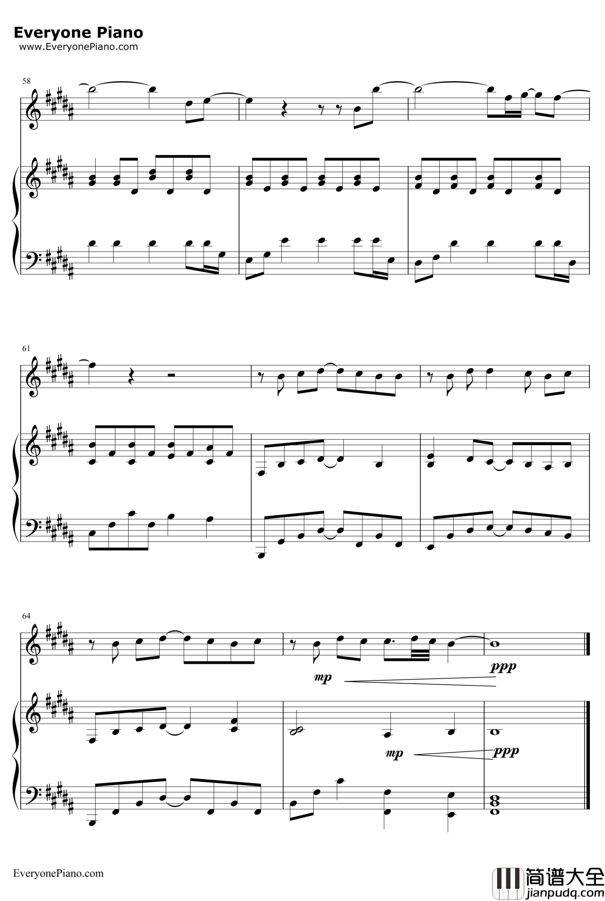 Try钢琴谱_AsherBook_名扬四海插曲