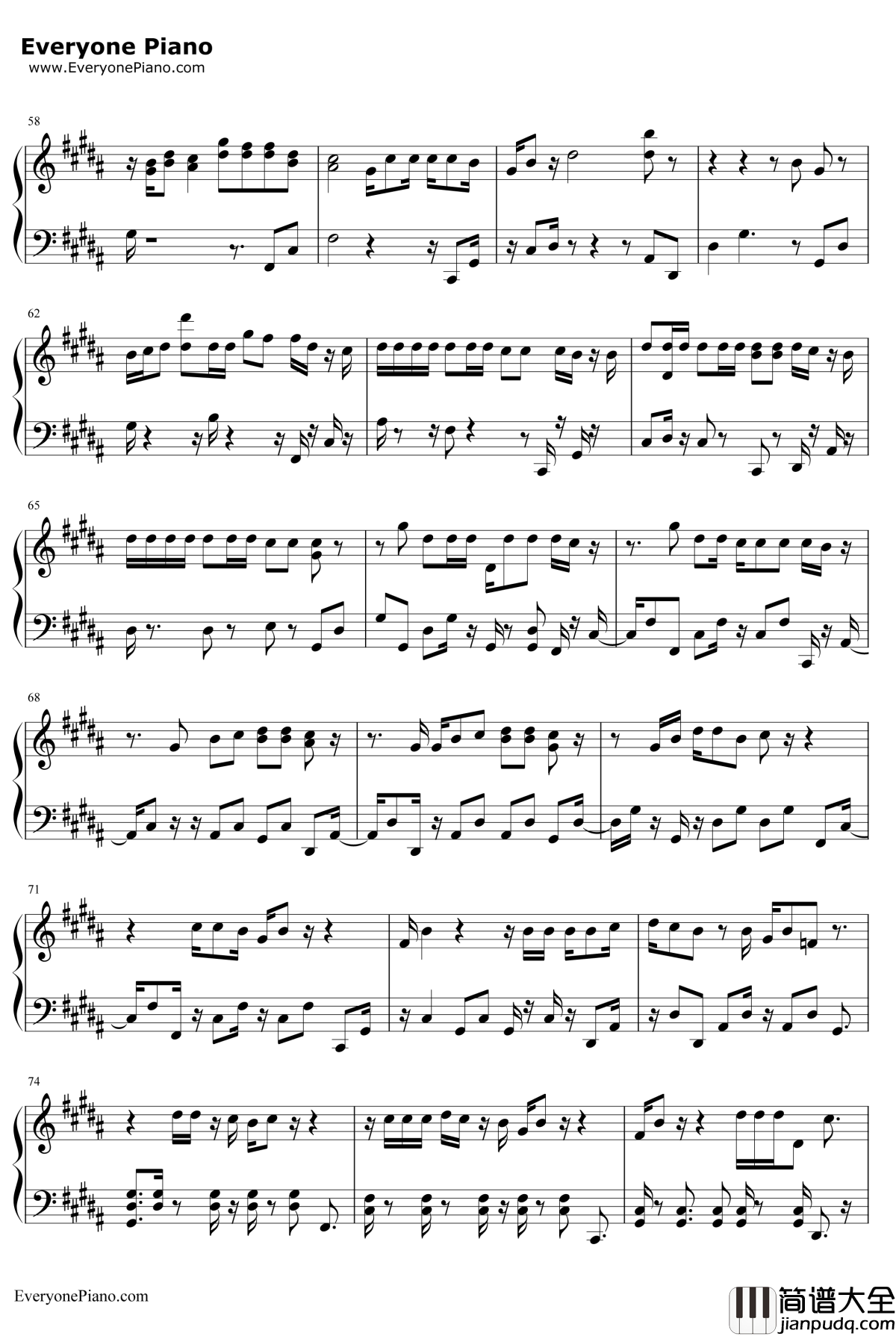 Unforgettable钢琴谱_FrenchMontana