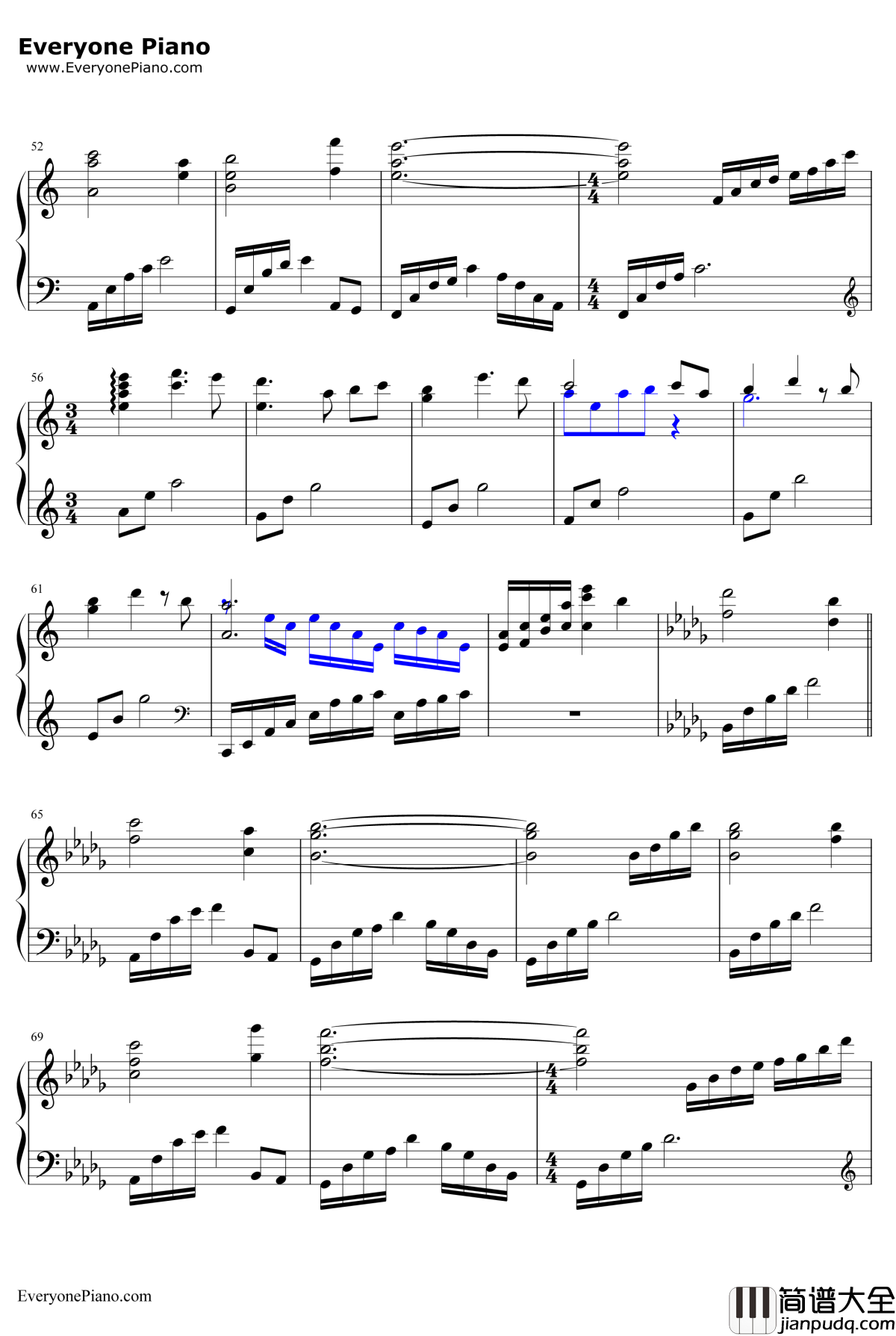 天下无双钢琴谱_张靓颖_神雕侠侣主题曲