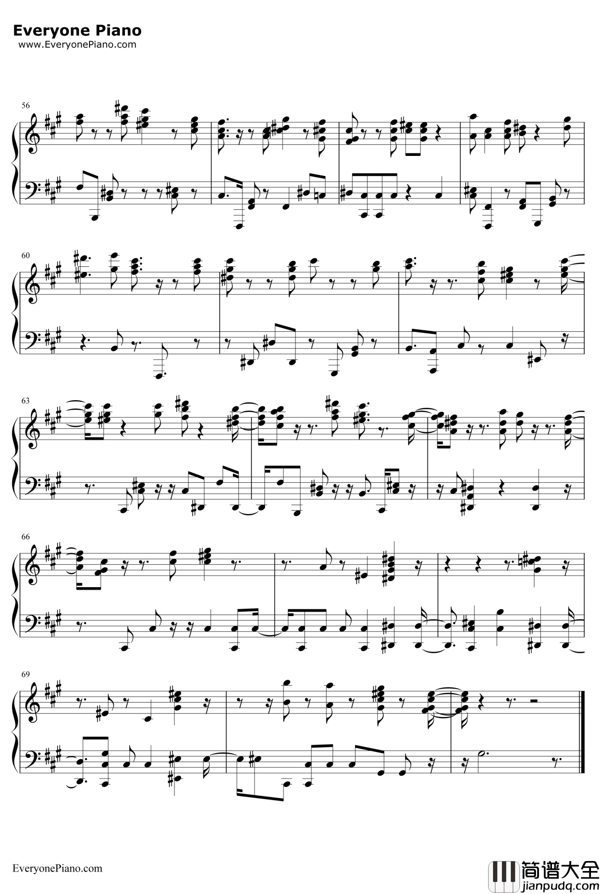 英雄運命の詩钢琴谱_EGOIST_FateApocryphaOP