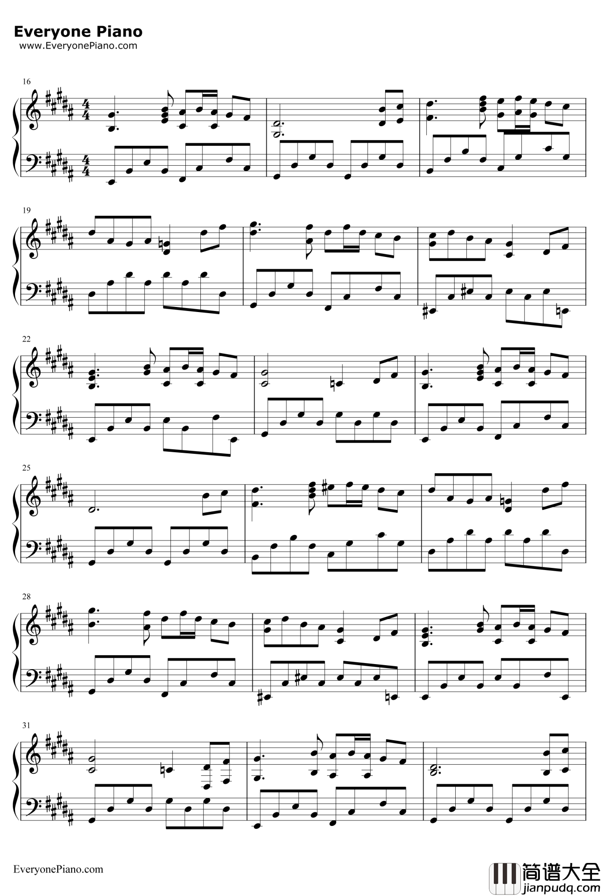 千年幻想郷钢琴谱_东方project_东方永夜抄OST