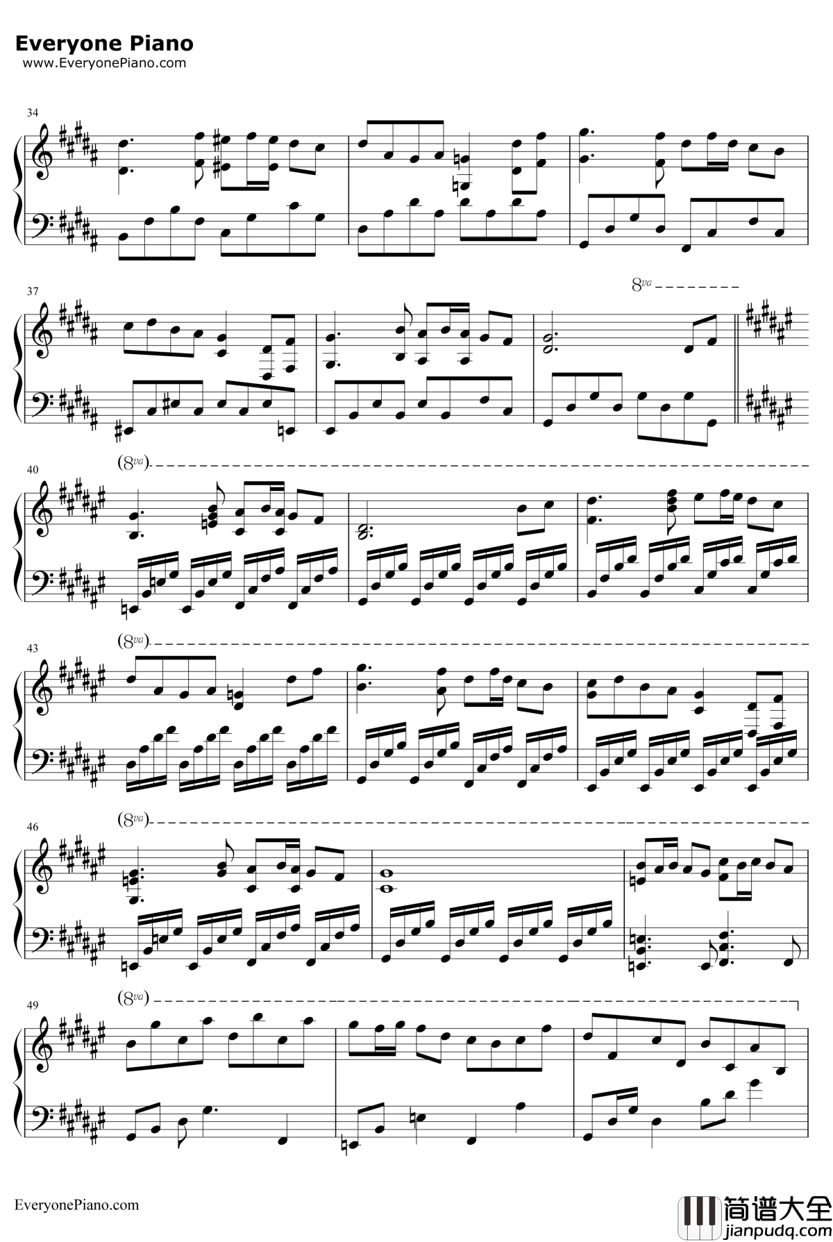 千年幻想郷钢琴谱_东方project_东方永夜抄OST