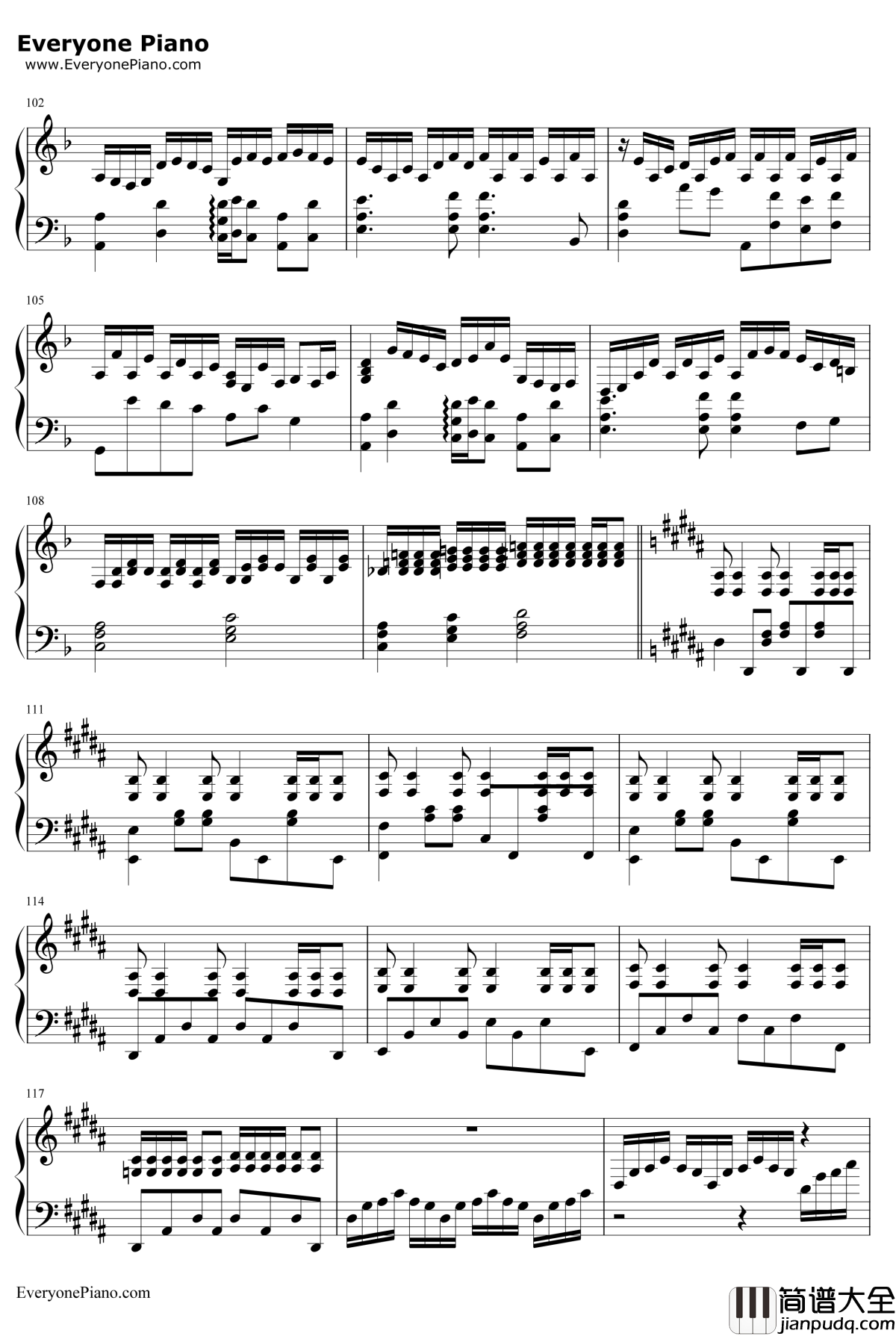 千年幻想郷钢琴谱_东方project_东方永夜抄OST