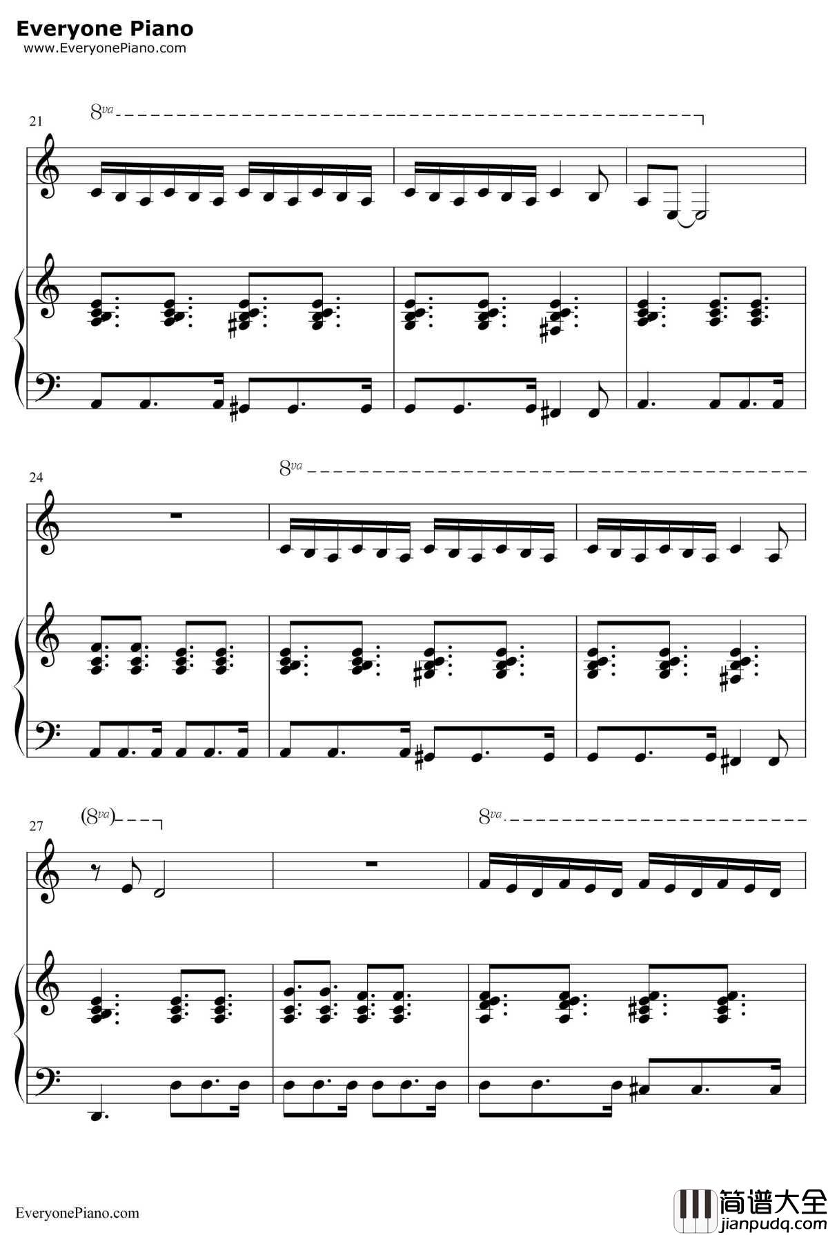 我要我们在一起钢琴谱__邓紫棋