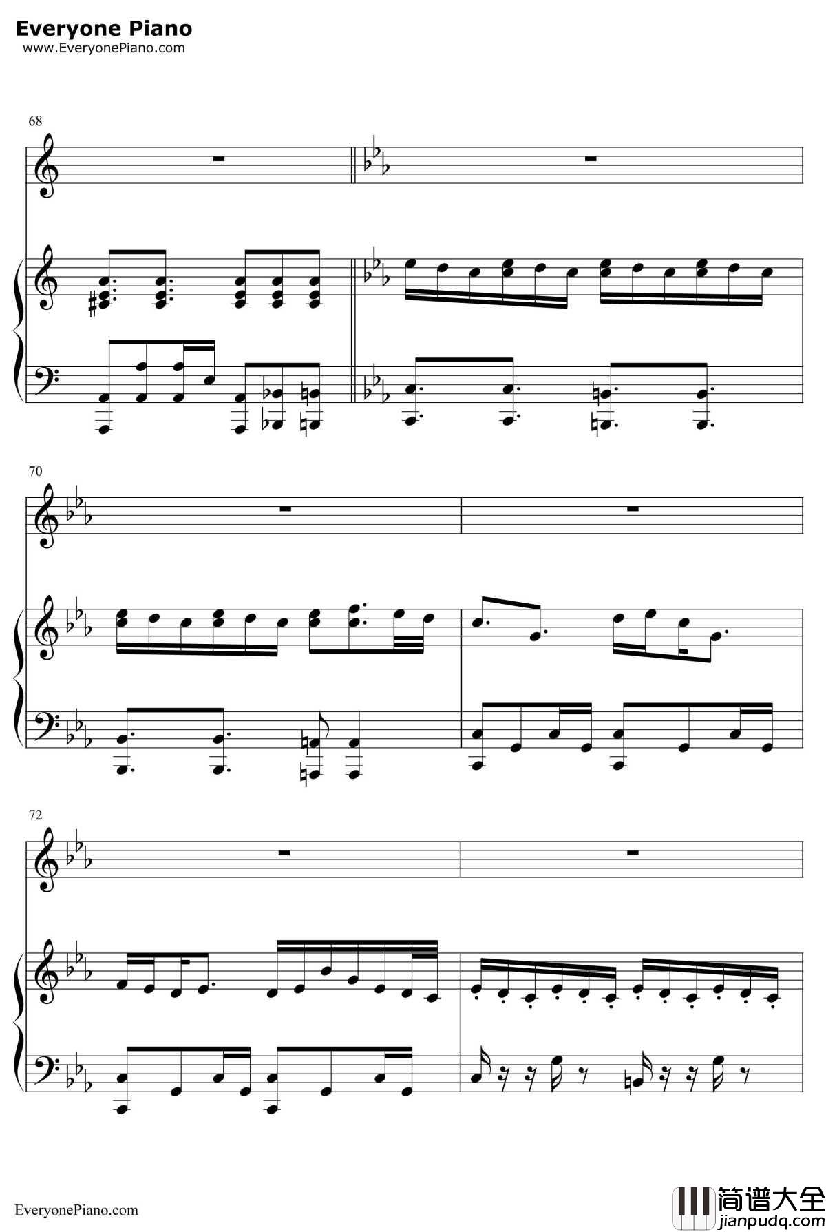 我要我们在一起钢琴谱__邓紫棋