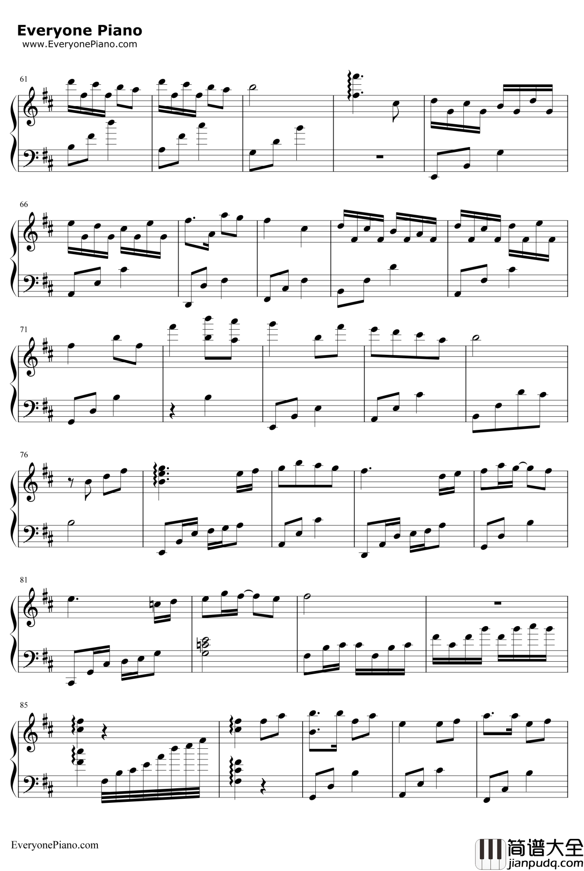 一生只爱一人钢琴谱_V.K克_兰陵王配乐