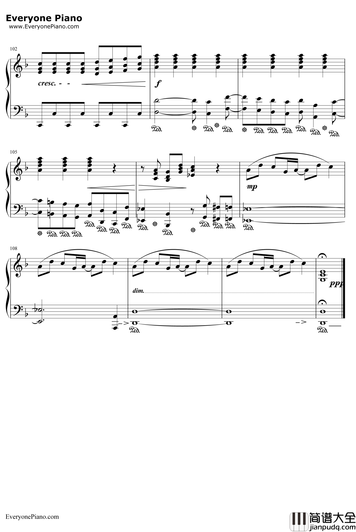 The_Man_With_The_Machine_Gun钢琴谱_植松伸夫_最终幻想ⅧBGM